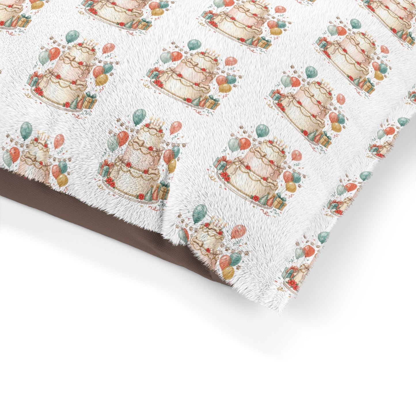 Birthday Cake Pet Bed - Festive Balloon Dog Bed Cushion