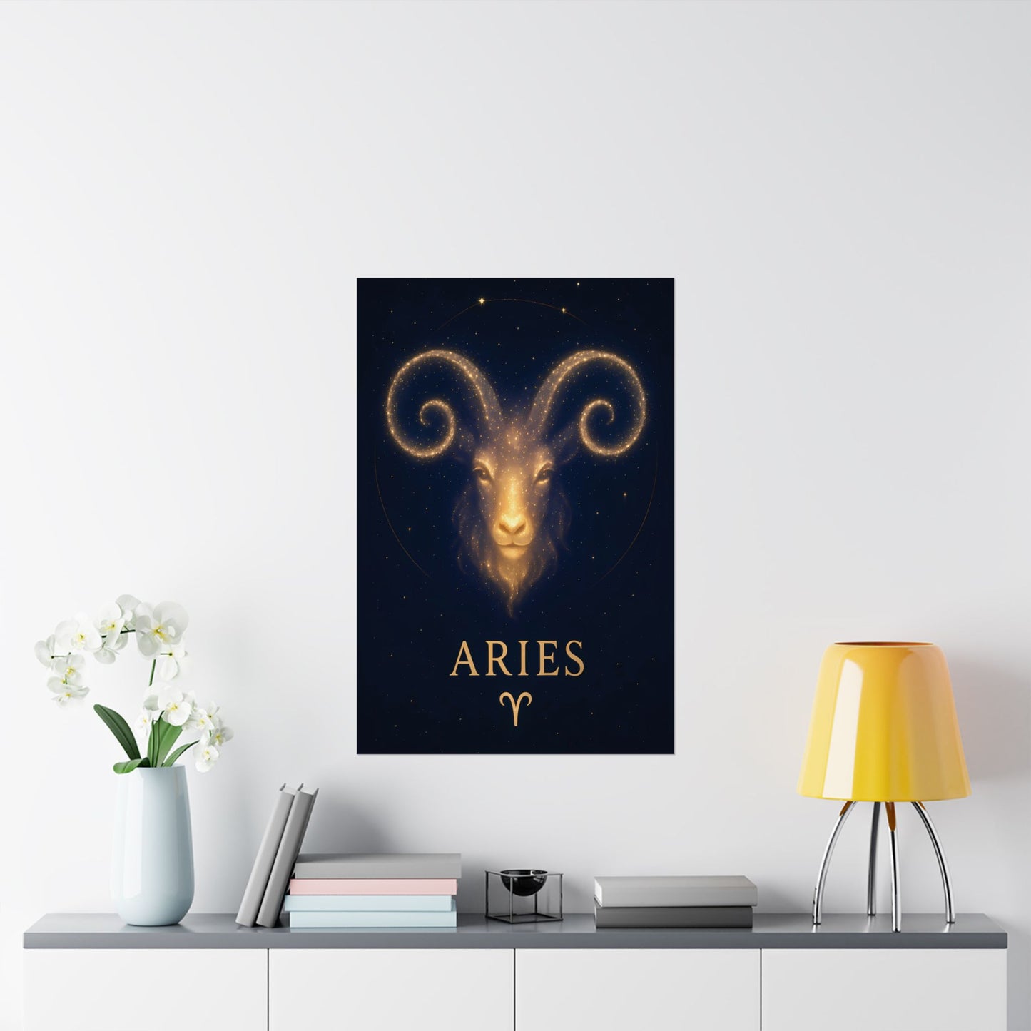 Aries Zodiac Constellation Matte Poster – Celestial Astrology Wall Art Print (Multiple Sizes)