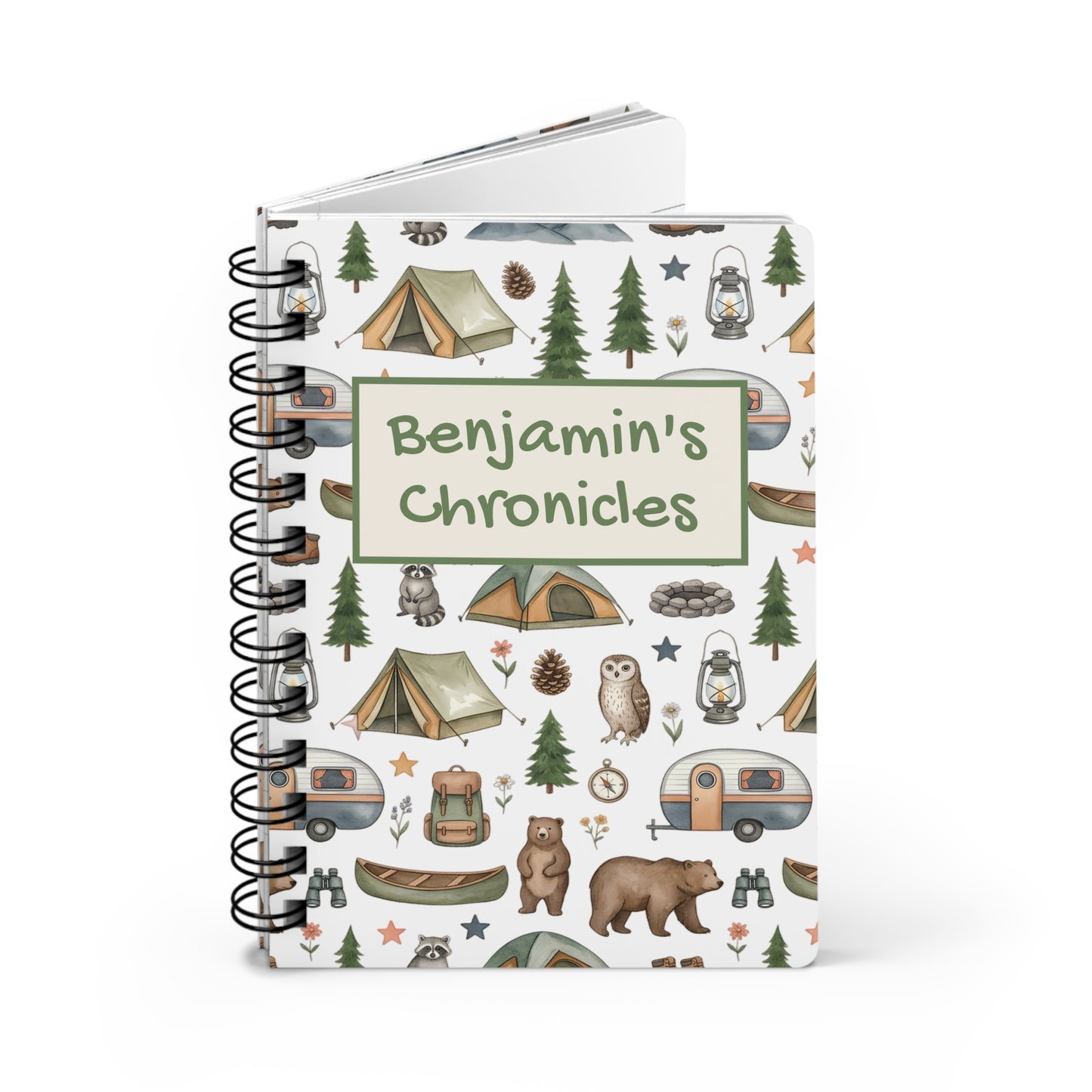 Camping Journal — Personalized "Benjamin's Chronicles" Spiral Notebook | Adventure Log for Kids & Outdoor Lovers