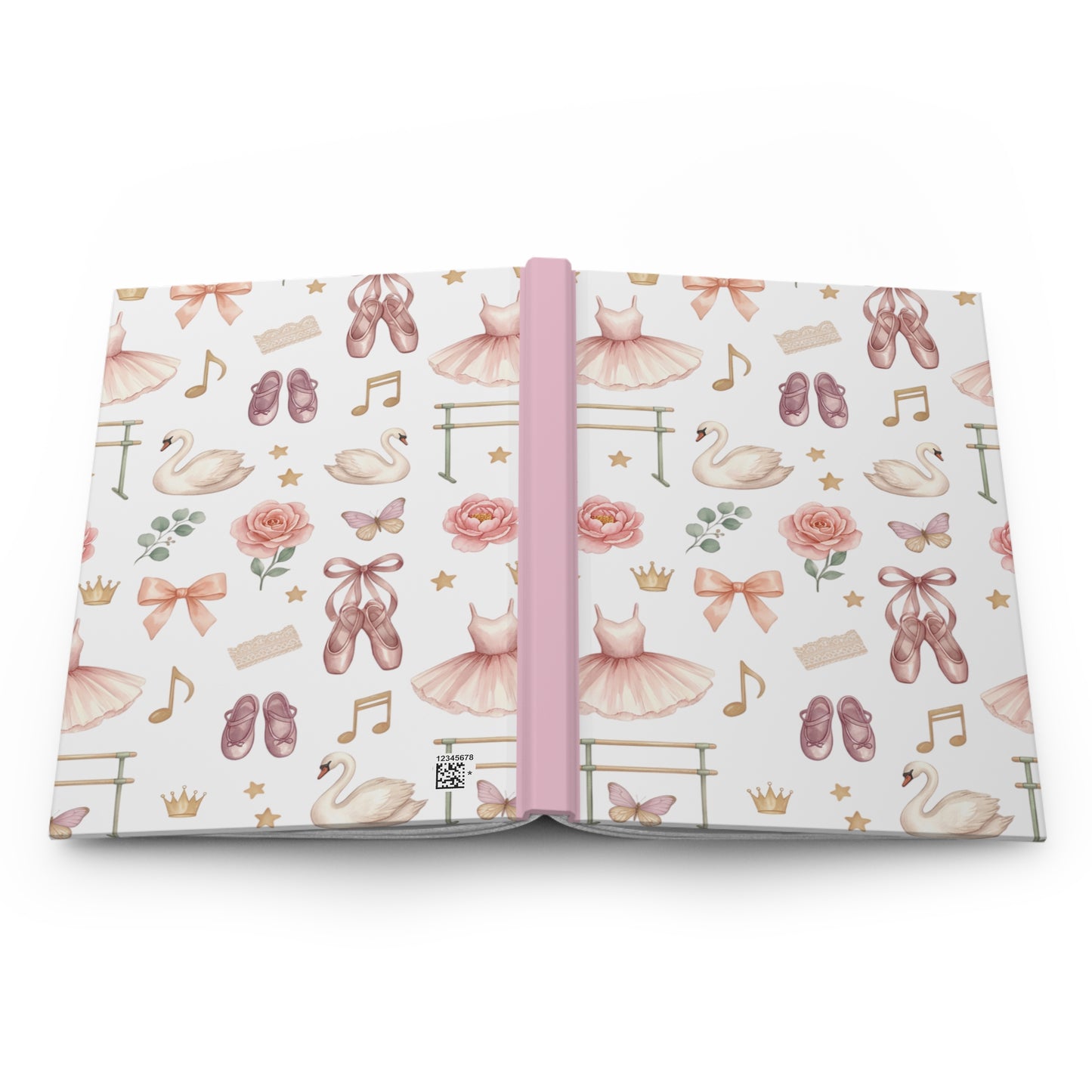 Ballet Dreams Hardcover Journal — Pink Swan, Tutu & Pointe Shoe Notebook