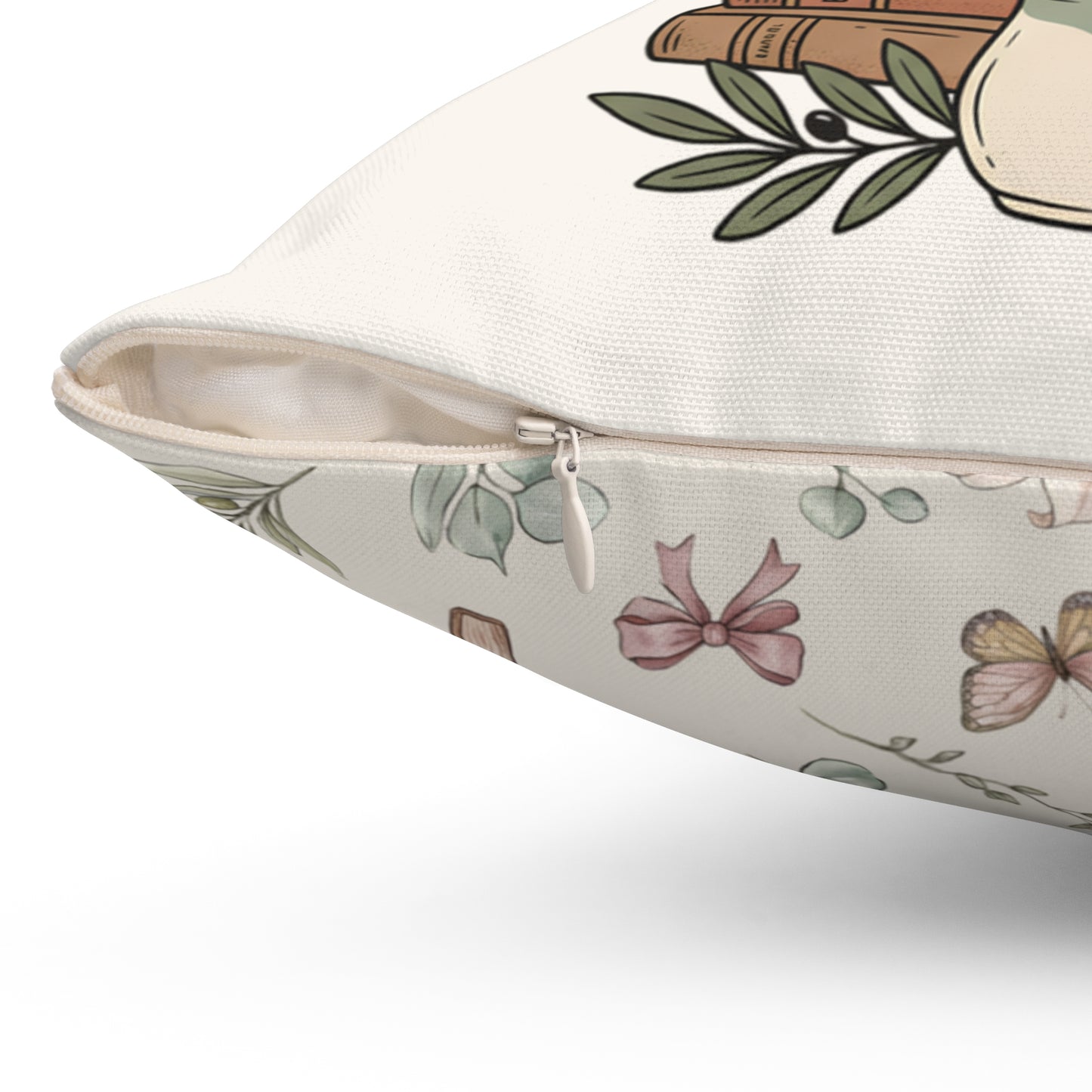 Christian Floral Lantern Pillow — Faith Cross Decorative Throw Pillow
