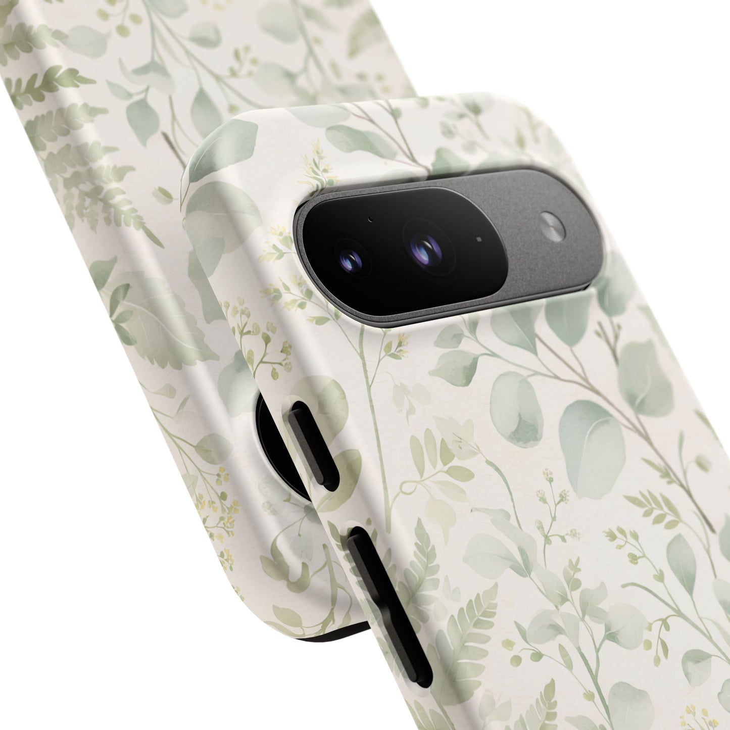 Floral Fern Tough Phone Case — Soft Green Botanical iPhone Cover