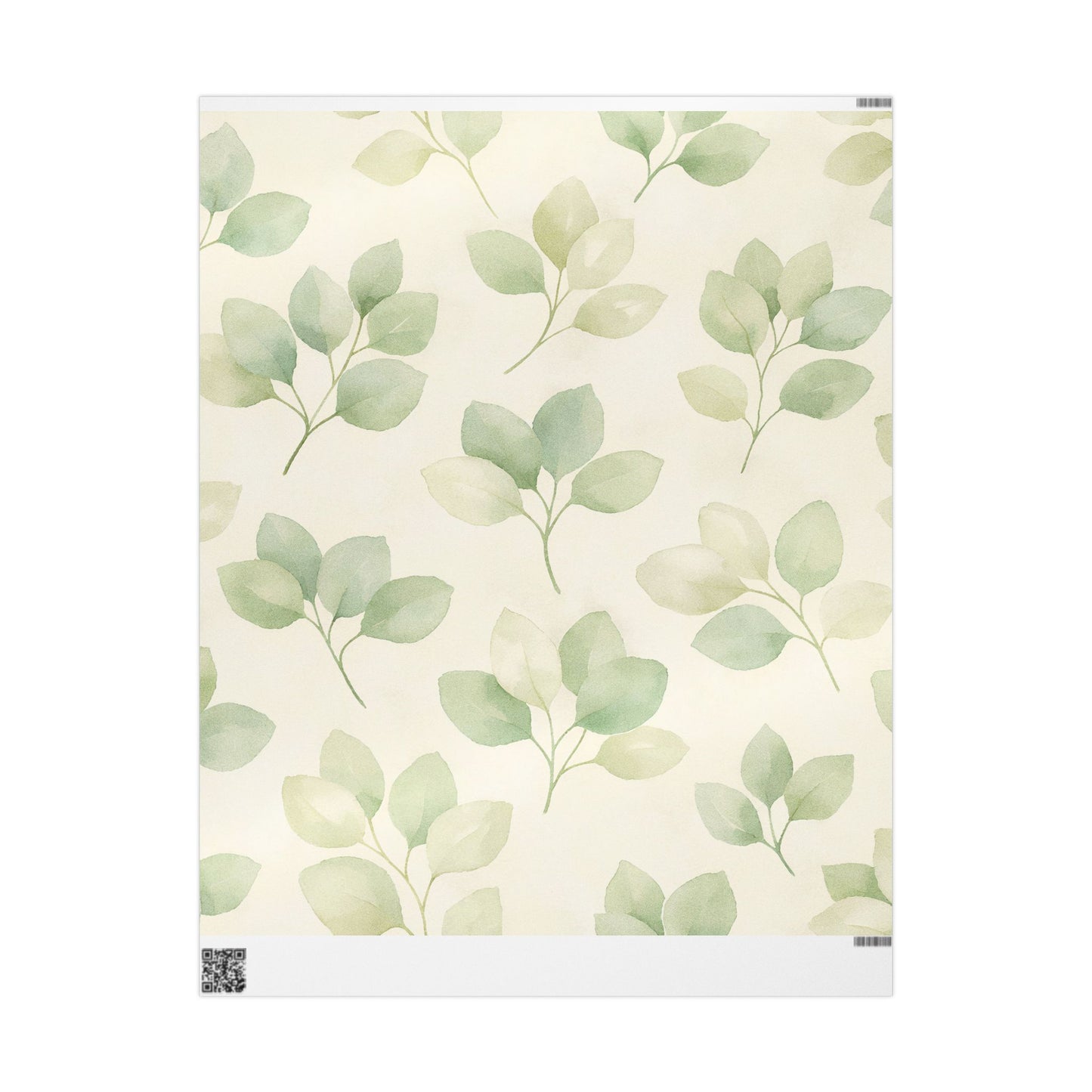 Eucalyptus Watercolor Wrapping Paper Roll — Botanical Gift Wrap for Weddings, Birthdays & Eco-Friendly Presents