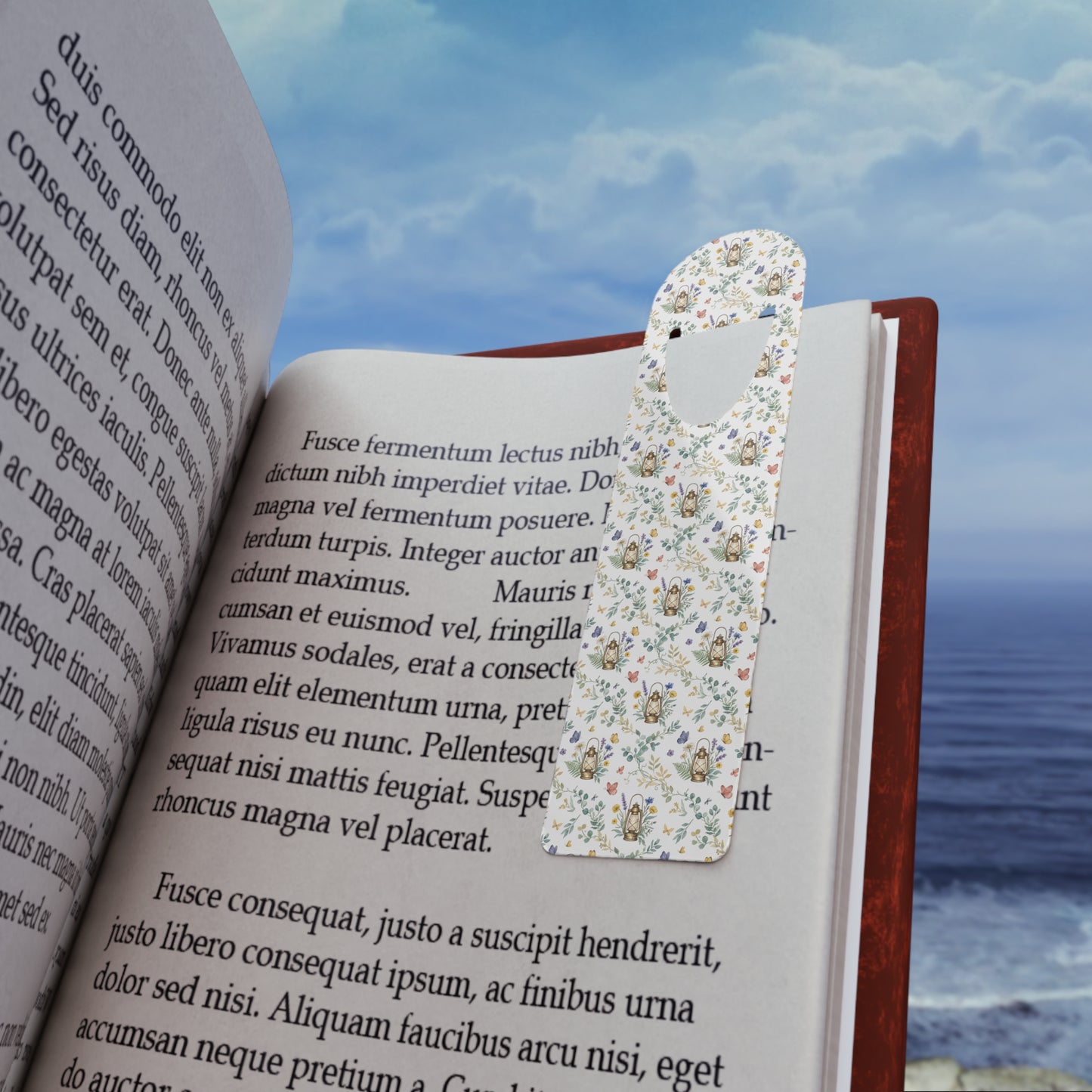 Floral Lantern Metal Bookmark with Tassel – Watercolor Wildflower Bookmark – Book Lover Gift – Nature-Inspired Reading Accessory