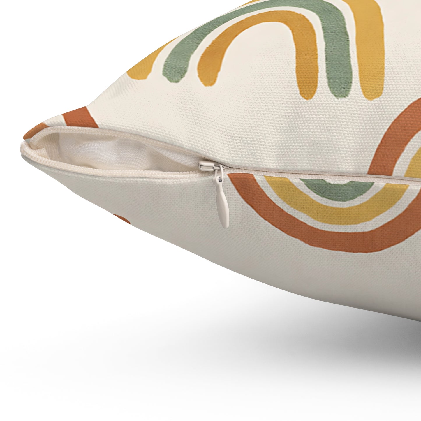 Boho Rainbow Throw Pillow – Double-Sided Decorative Cushion with Earthy Retro Tones