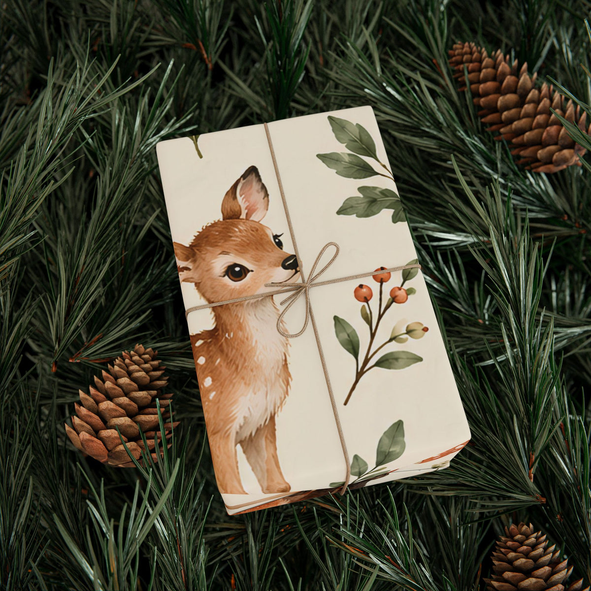 Fox & Foliage Wrapping Paper Roll — Autumn Woodland Gift Wrap