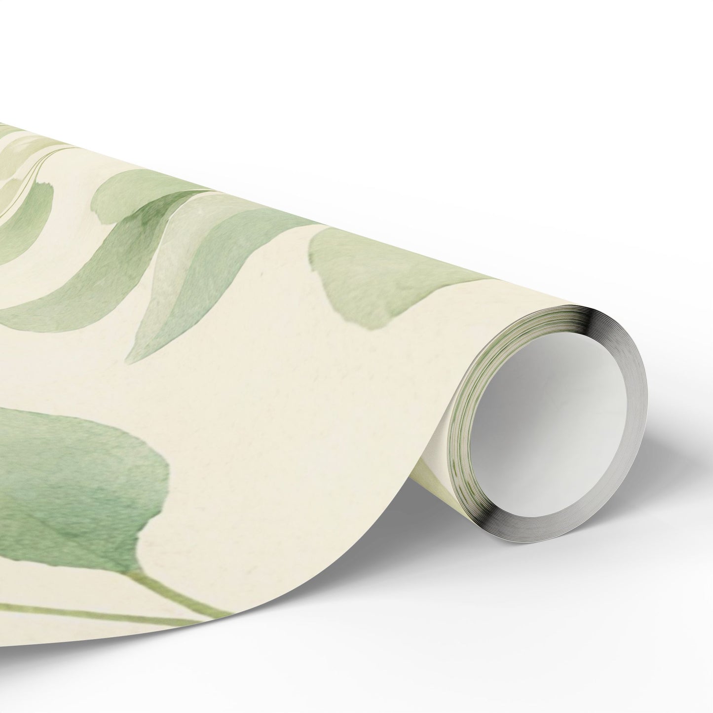 Eucalyptus Watercolor Wrapping Paper Roll — Botanical Gift Wrap for Weddings, Birthdays & Eco-Friendly Presents