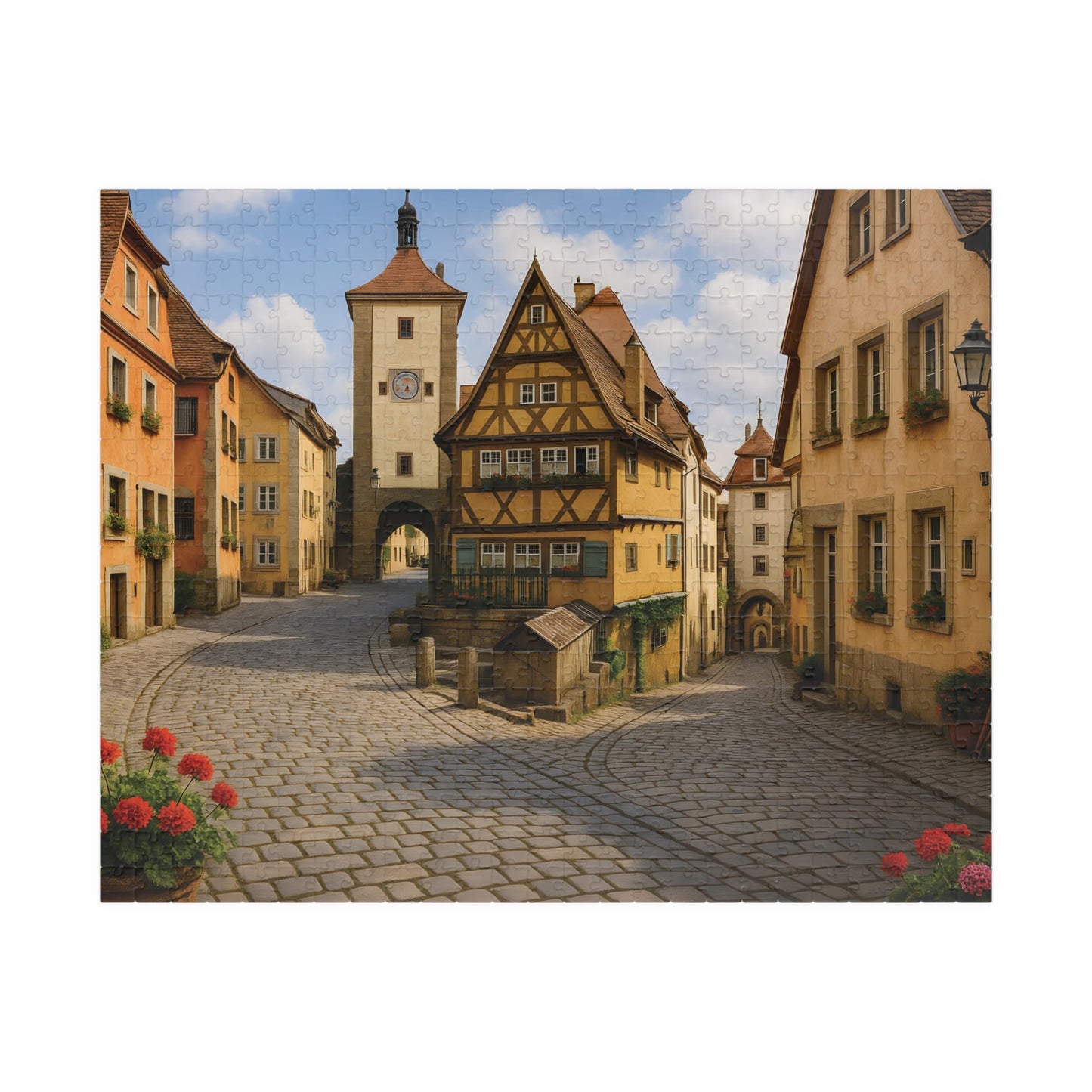 Medieval German Village Puzzle – Cobblestone Streets & Historic Architecture