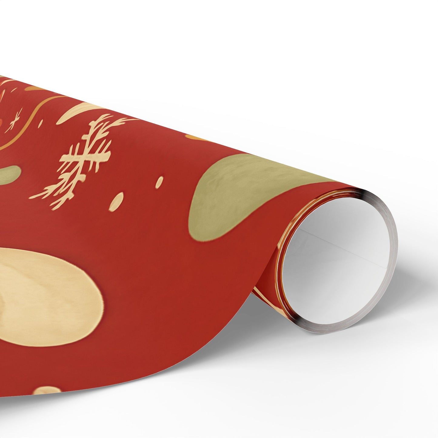 Gingerbread Christmas Wrapping Paper – Candy Canes, Gumdrops & Snowflakes on Red