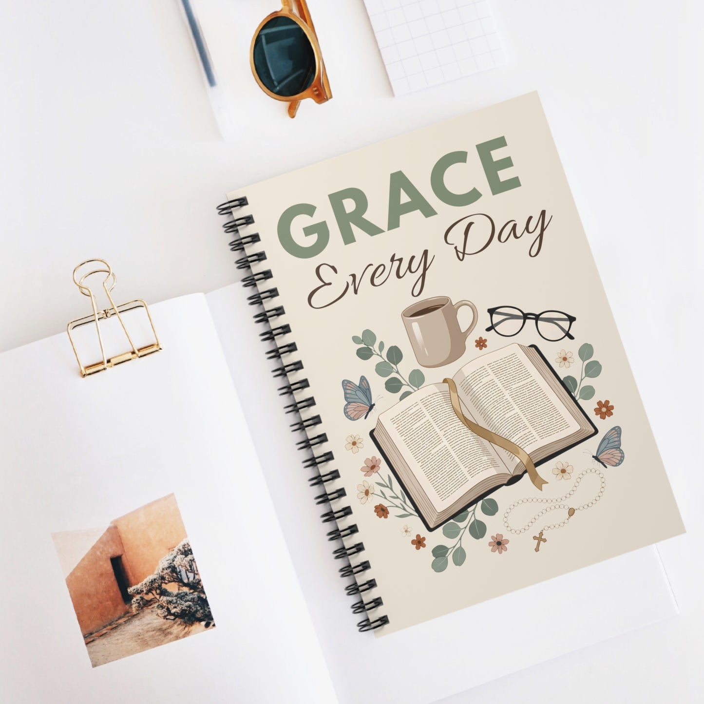 Grace Every Day Spiral Notebook — Inspirational Christian Journal