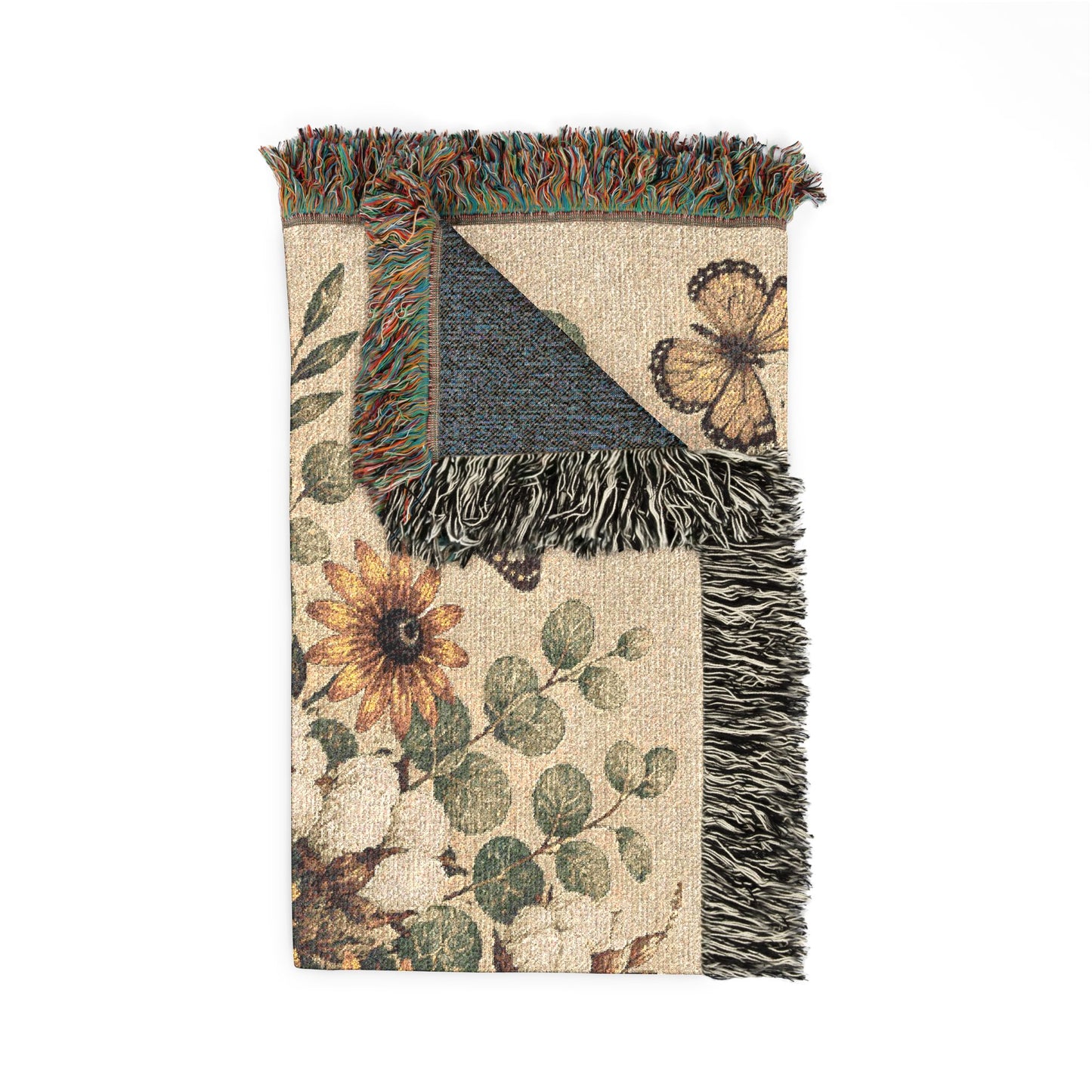 Sunflower Bouquet Woven Blanket — Vintage Floral Throw