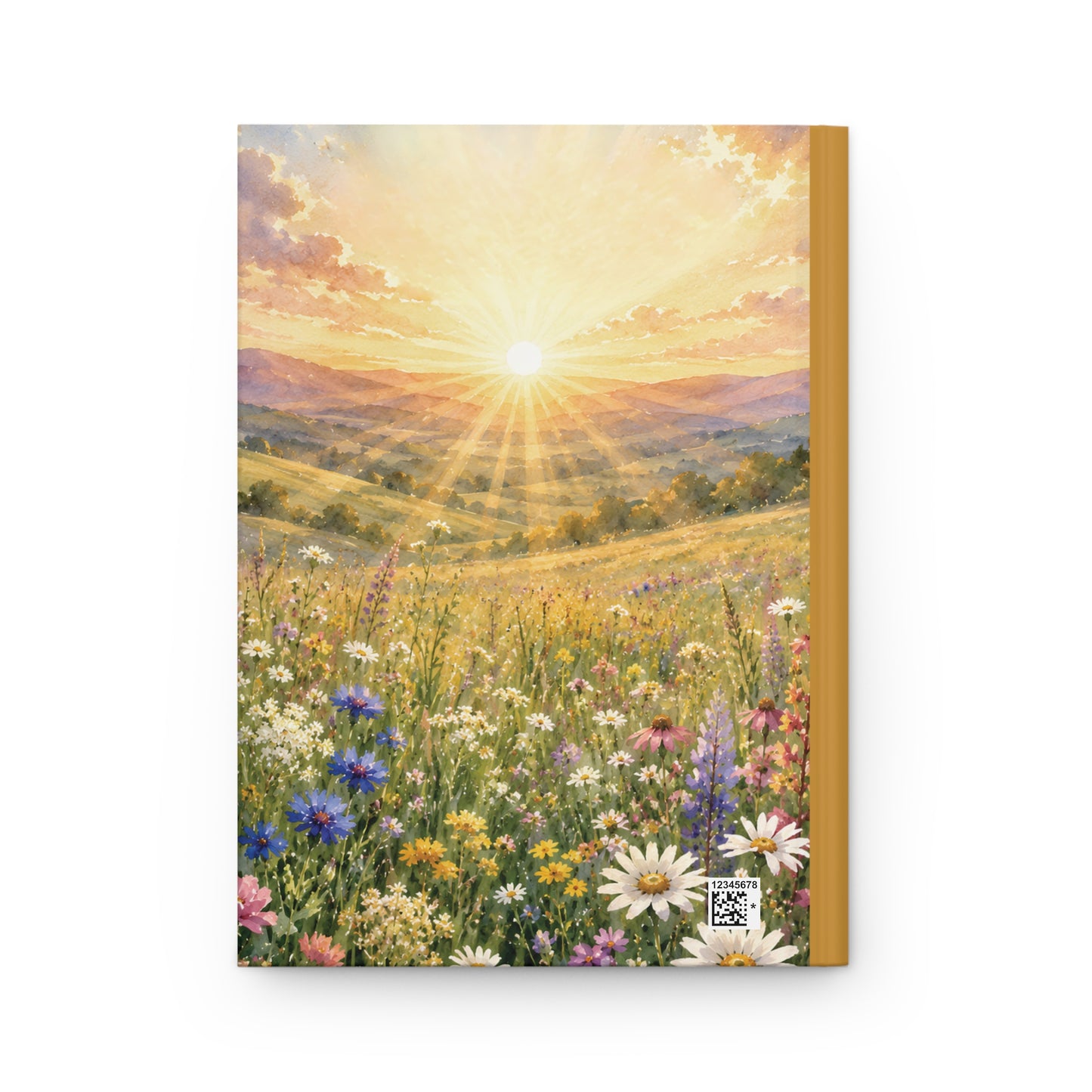 Sunrise Wildflower Hardcover Journal — Floral Meadow Gratitude Notebook