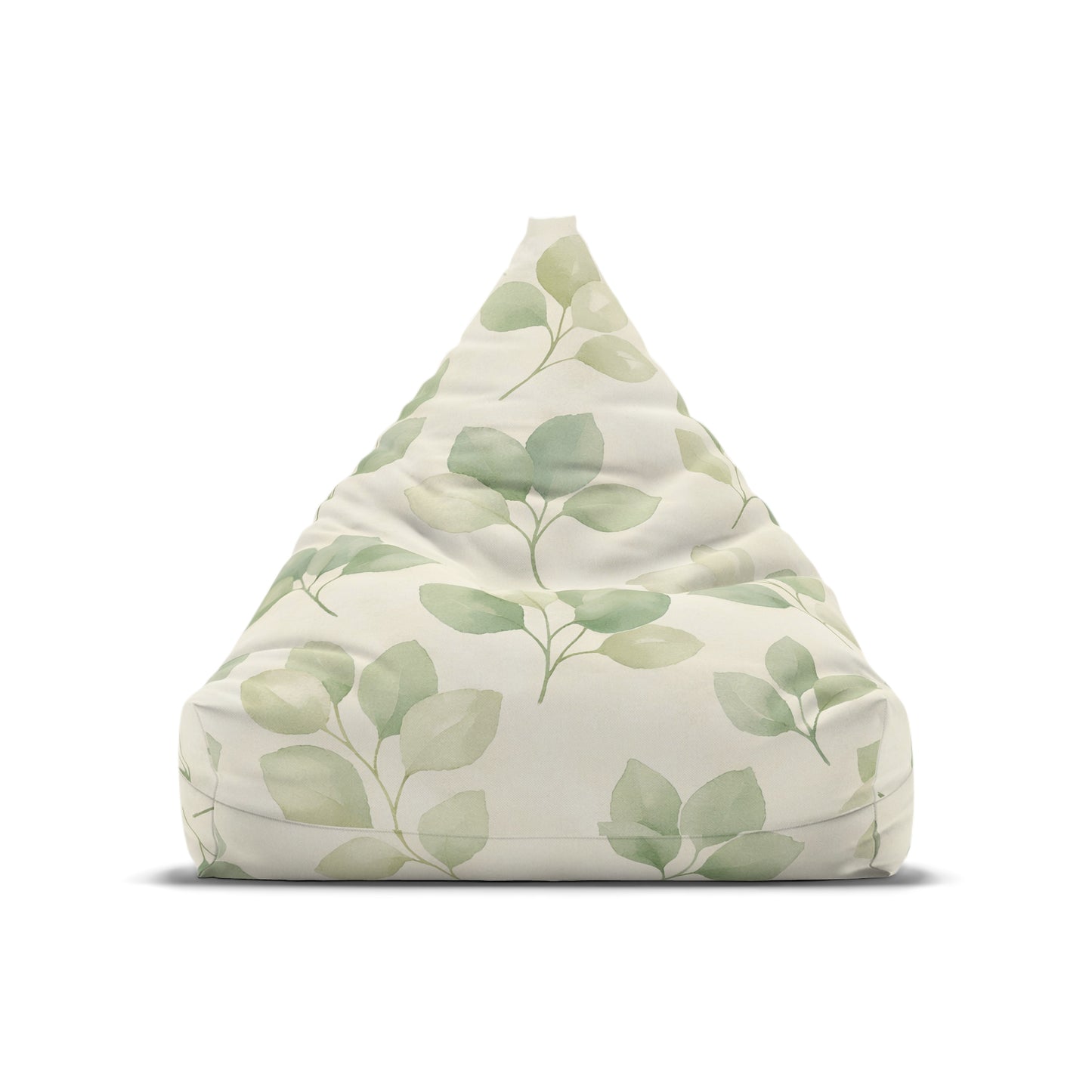 Botanical Leaf Bean Bag Cover — Soft Green Watercolor Foliage