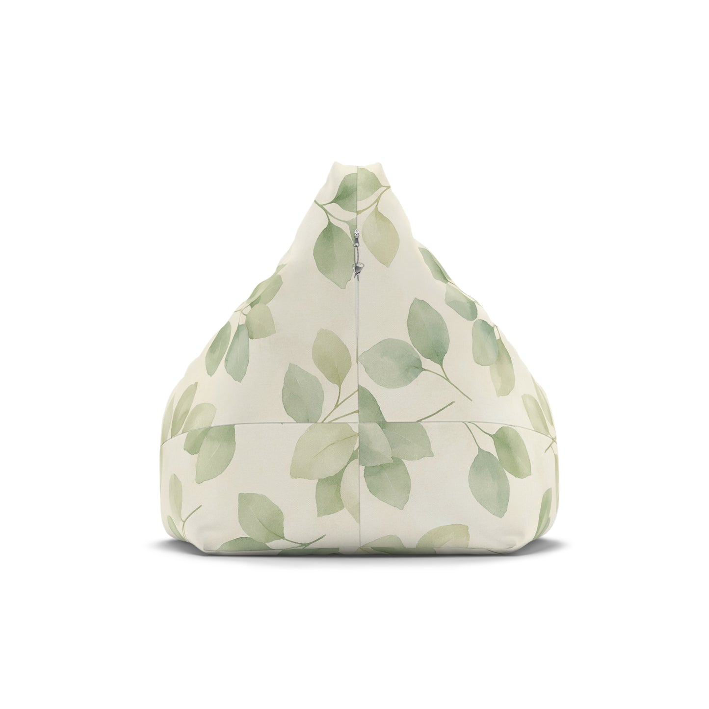 Botanical Leaf Bean Bag Cover — Soft Green Watercolor Foliage
