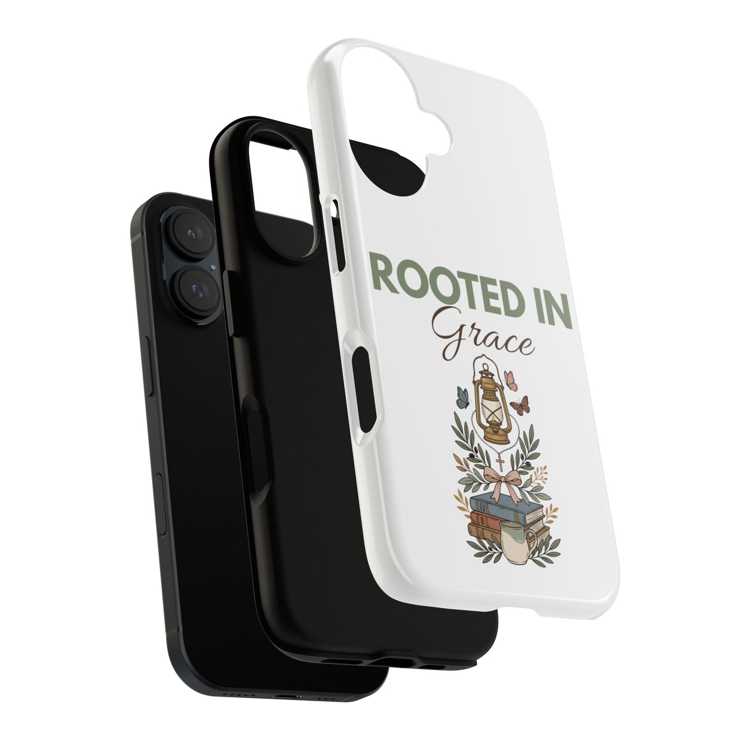 Rooted in Grace Phone Case — Floral Lantern Christian Protective Cover