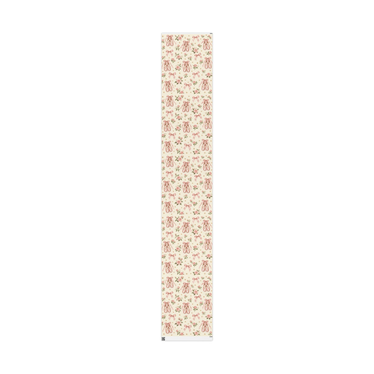 Vintage Ballet Floral Wrapping Paper Roll — Pink Shoes & Roses Gift Wrap