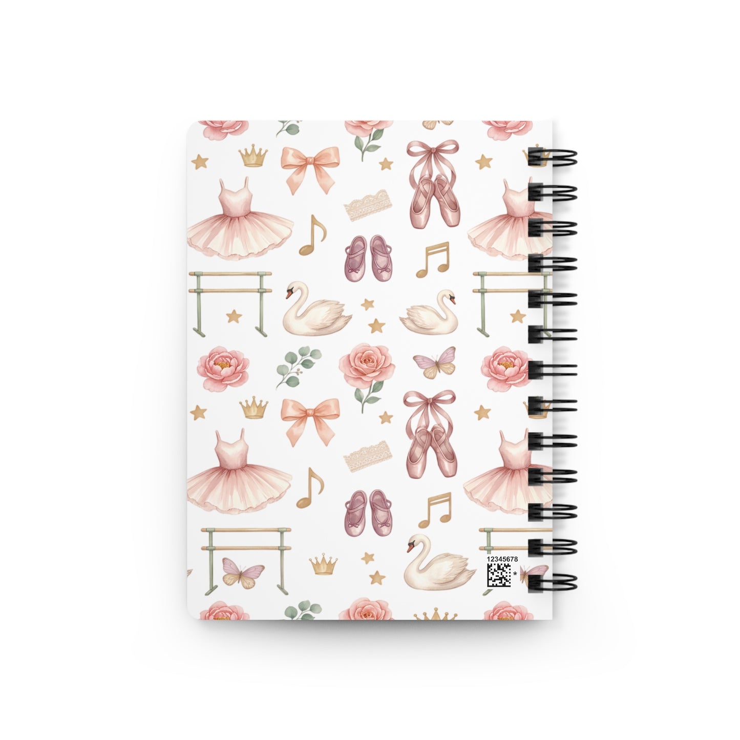 Ballet Dancer Spiral Journal — Personalized 'Ameri's Journal' Floral Ballerina Notebook