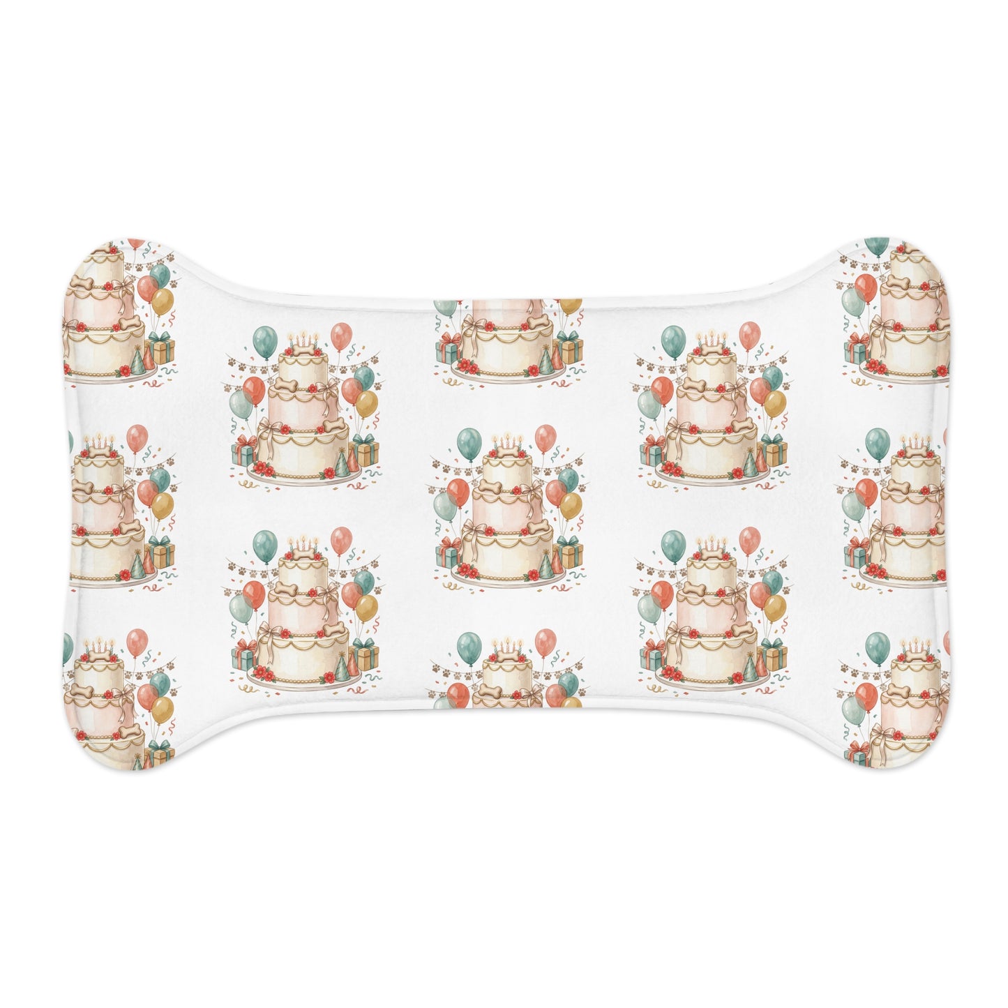 Birthday Cake Pet Feeding Mat — Festive Non-Slip Placemat for Dogs