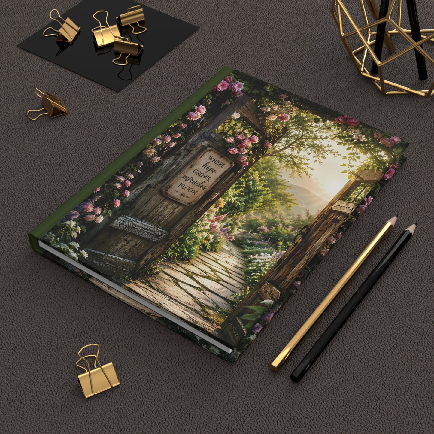Hardcover Journal — 'Where Hope Grows, Miracles Bloom' Garden Path Notebook
