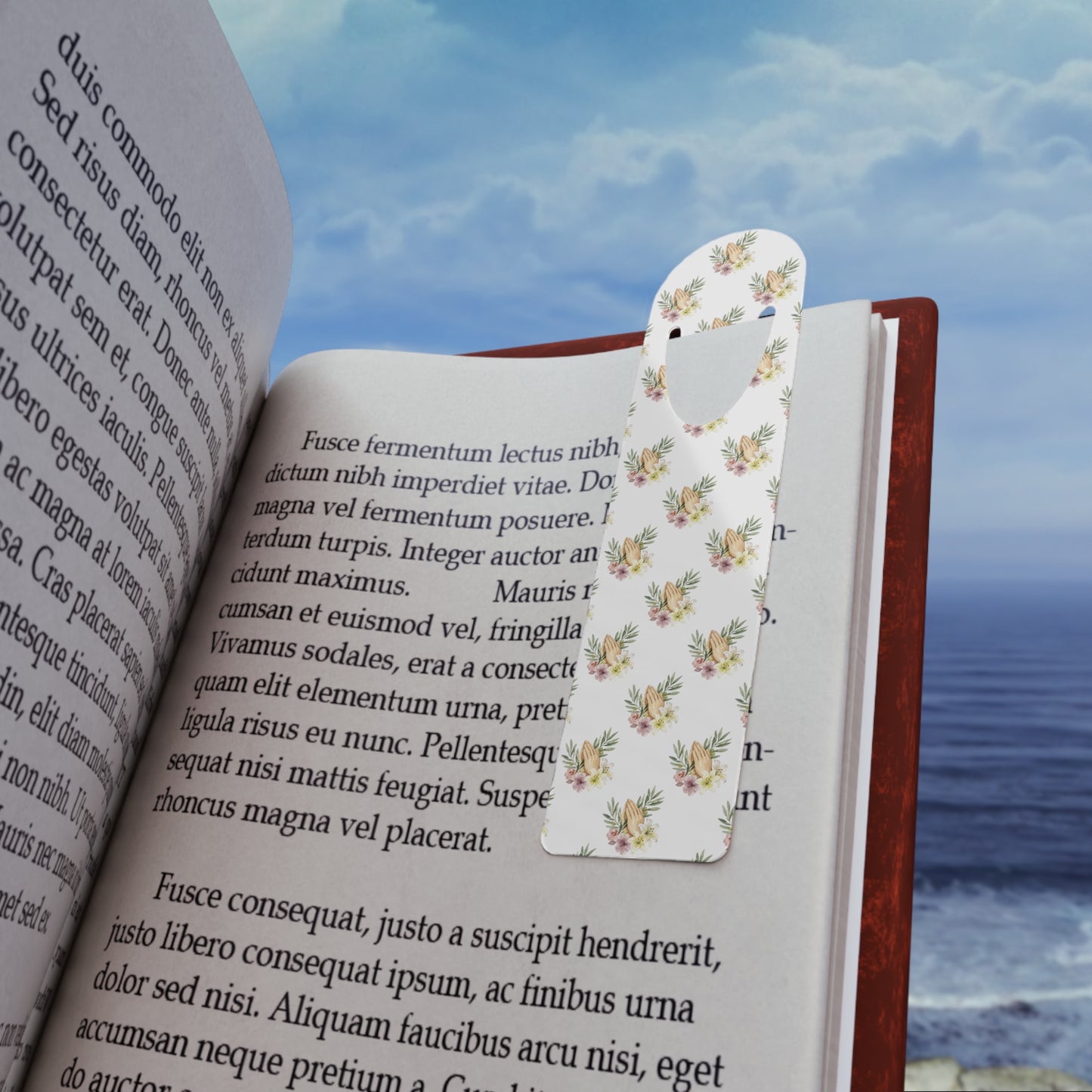 Praying Hands Metal Bookmark – Christian Floral Bookmark – Watercolor Bible Bookmark – Inspirational Gift for Book Lovers