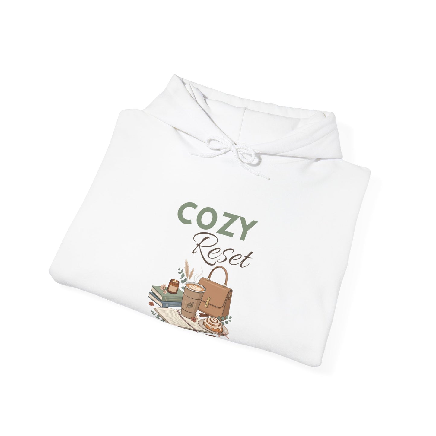 Cozy Reset Hoodie — Cozy Reading & Relaxation Graphic Sweatshirt