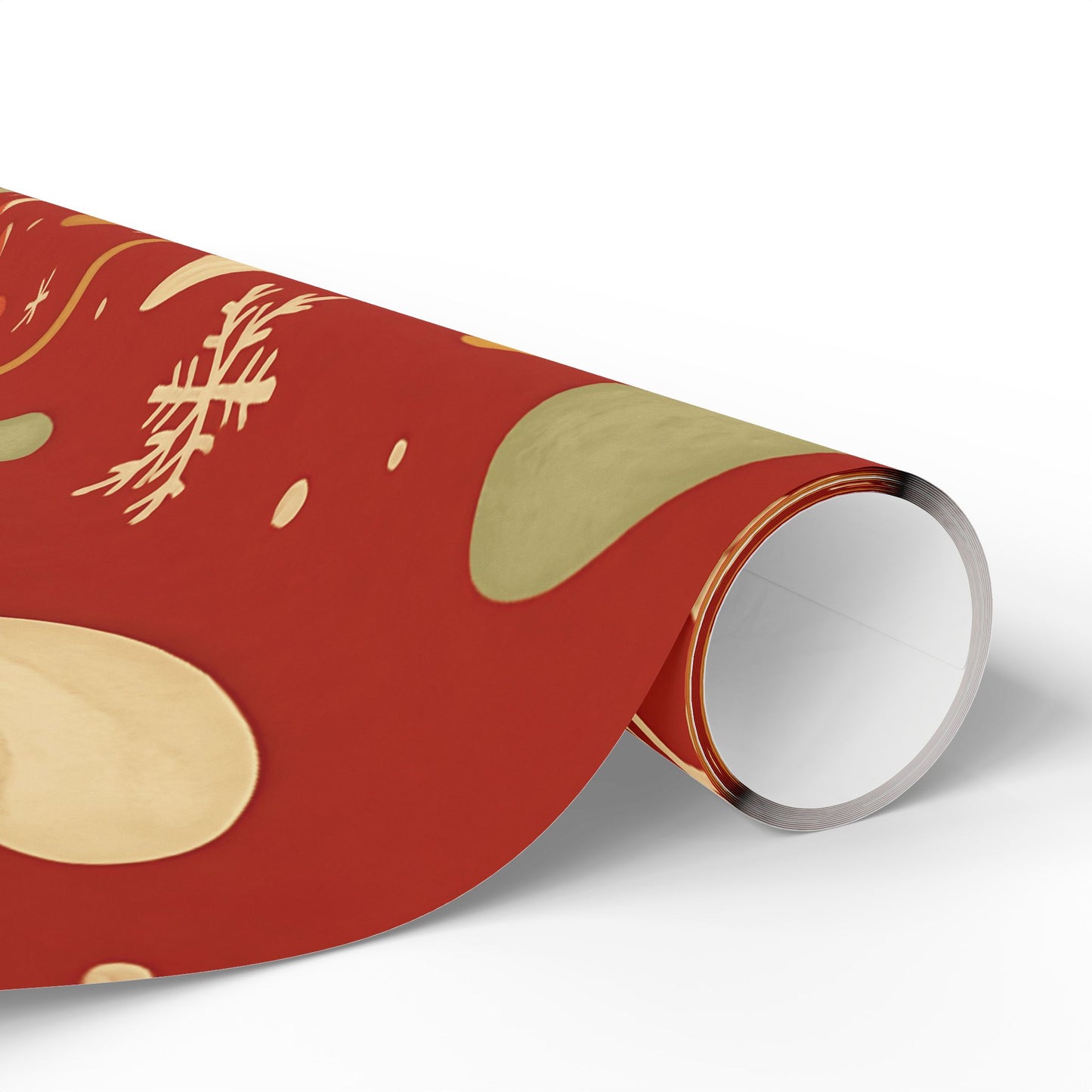 Gingerbread Christmas Wrapping Paper – Candy Canes, Gumdrops & Snowflakes on Red
