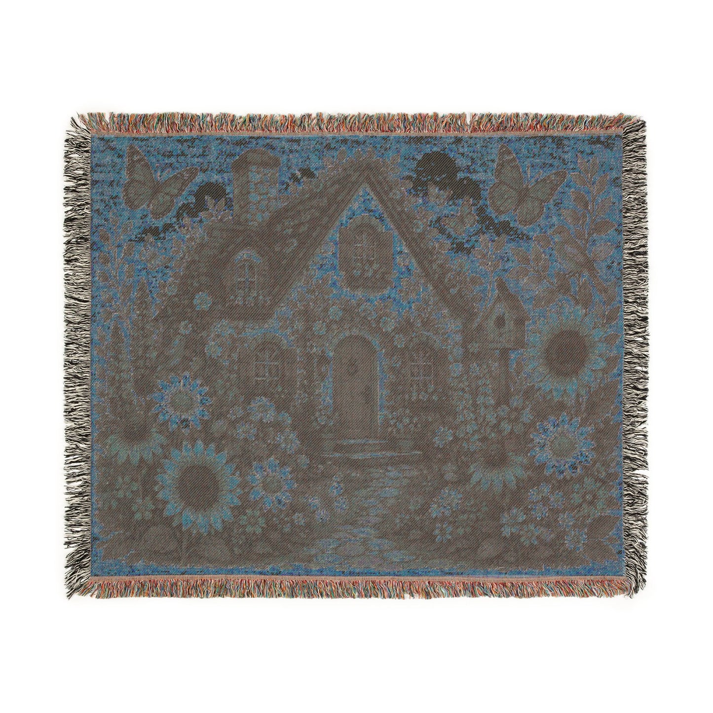 Cottage Garden Woven Blanket — Cozy Floral House Throw