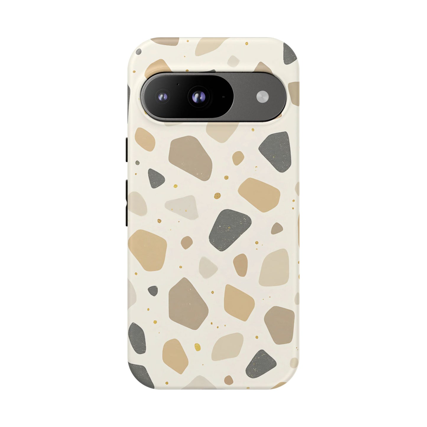 Neutral Terrazzo Pattern iPhone Case – Earthy Stone-Inspired Protective Cover