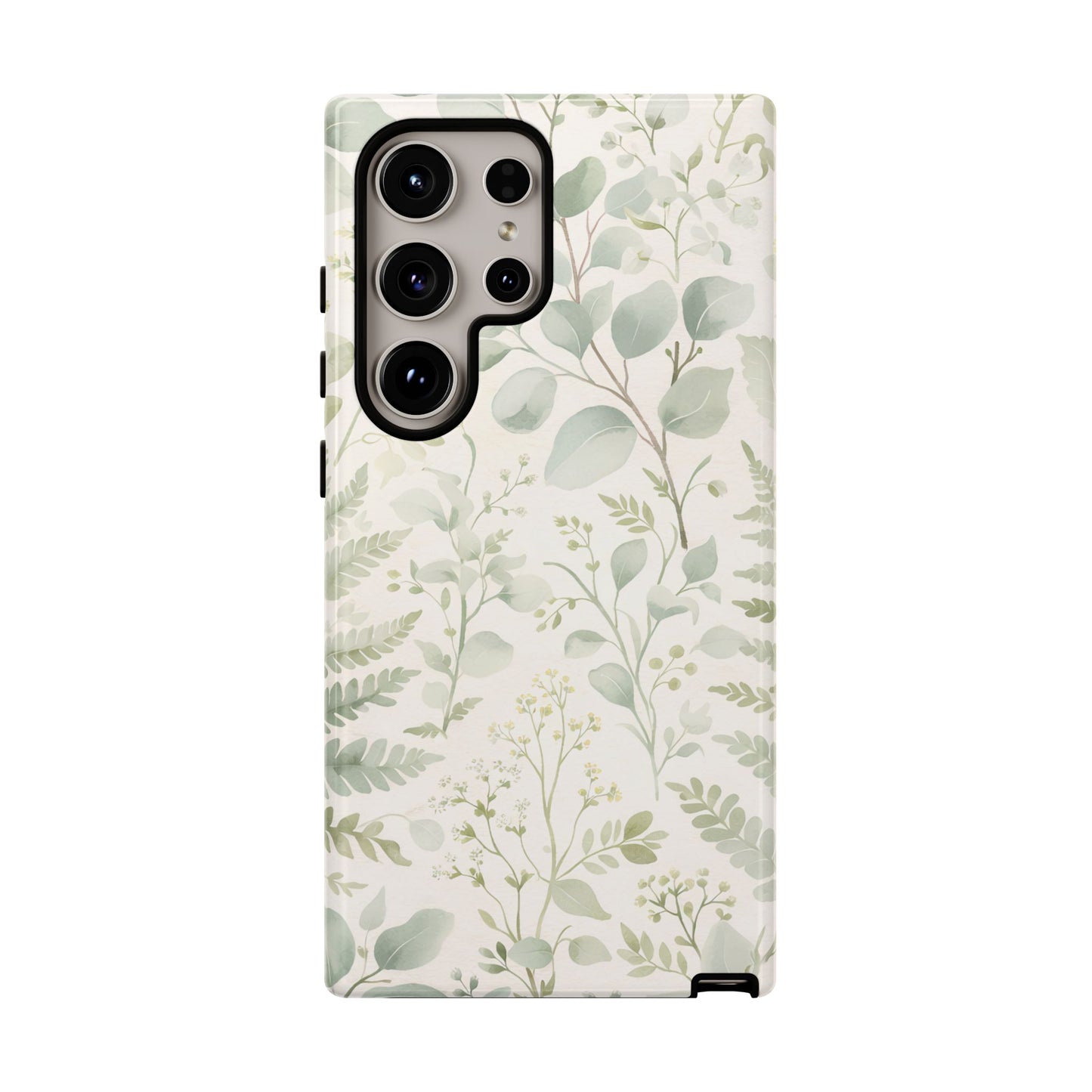 Floral Fern Tough Phone Case — Soft Green Botanical iPhone Cover