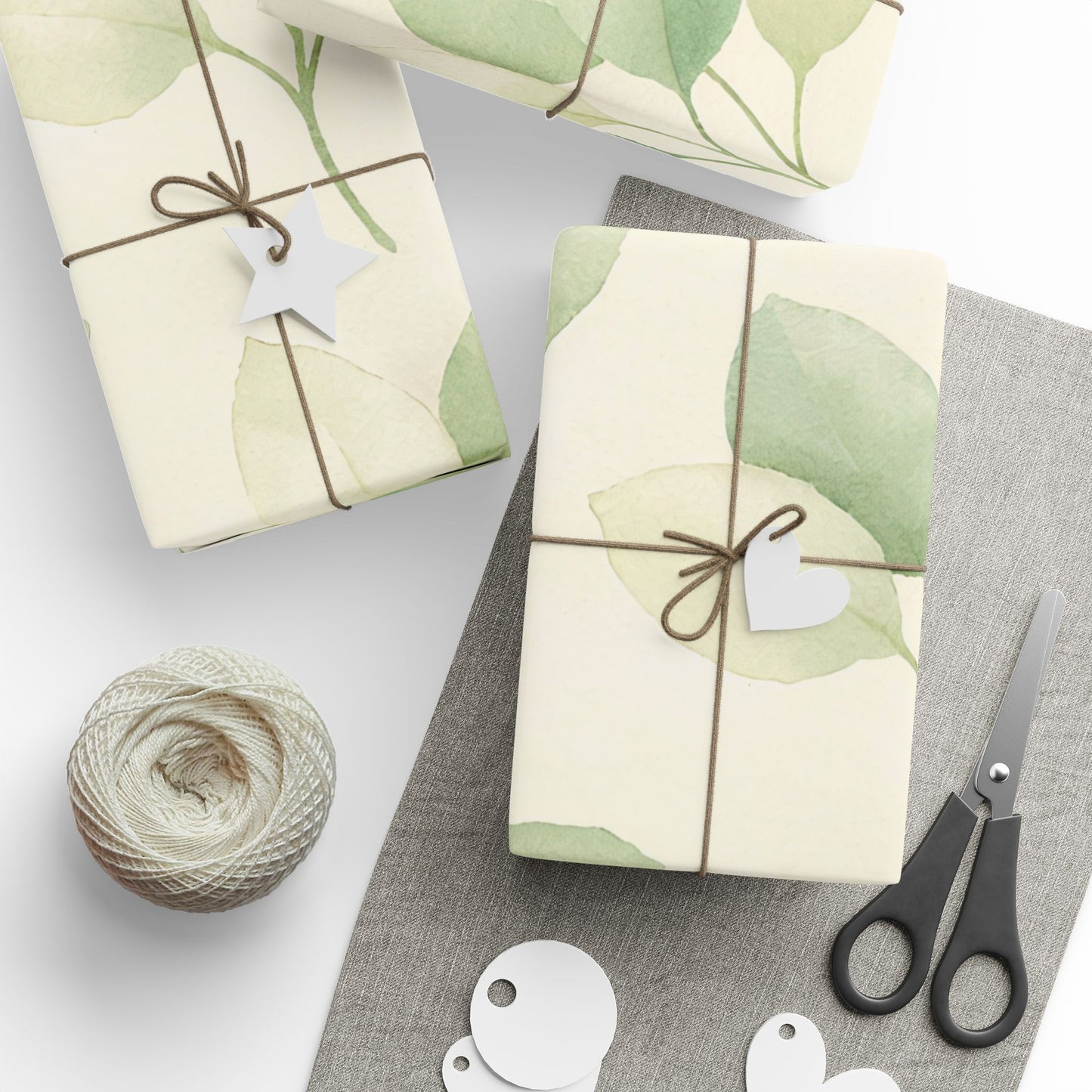 Eucalyptus Watercolor Wrapping Paper Roll — Botanical Gift Wrap for Weddings, Birthdays & Eco-Friendly Presents