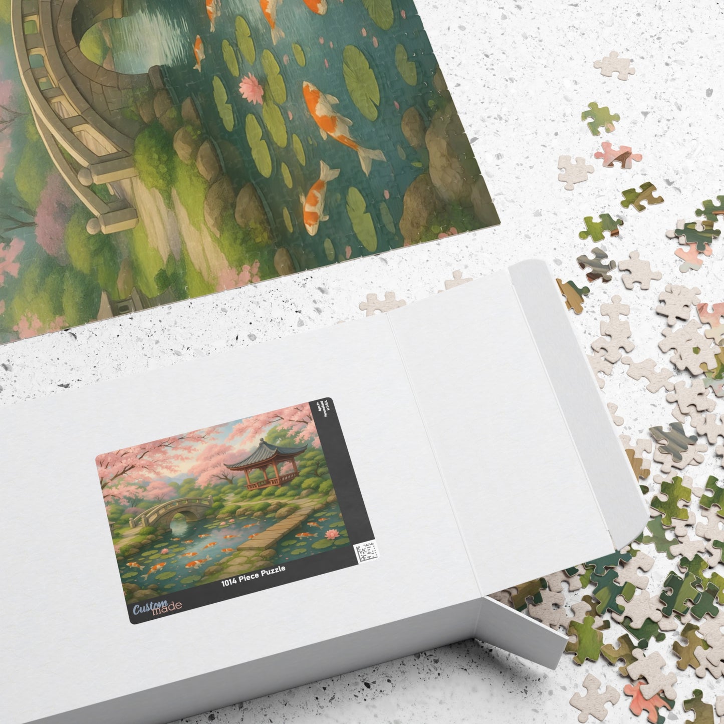 Tranquil Japanese Garden Puzzle – Koi Pond & Cherry Blossoms