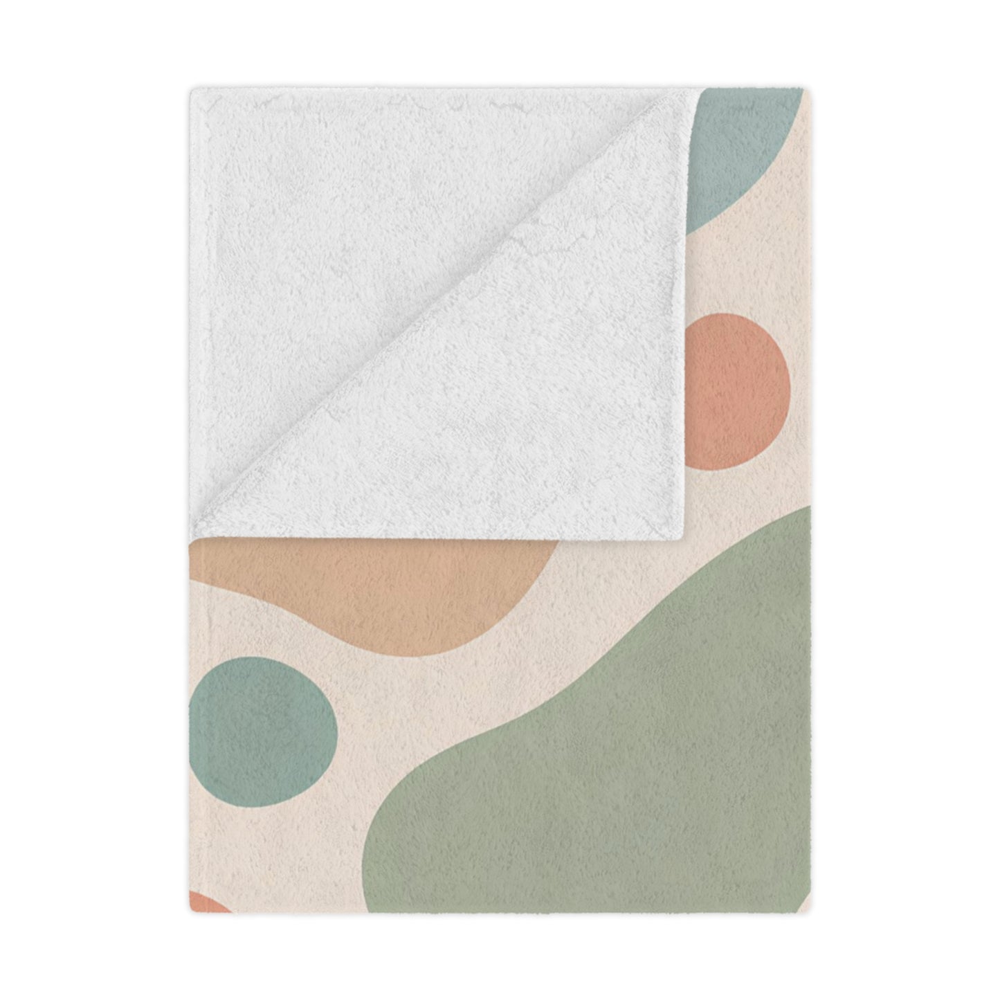 Abstract Pastel Minky Blanket — Organic Blob Pattern Cozy Throw