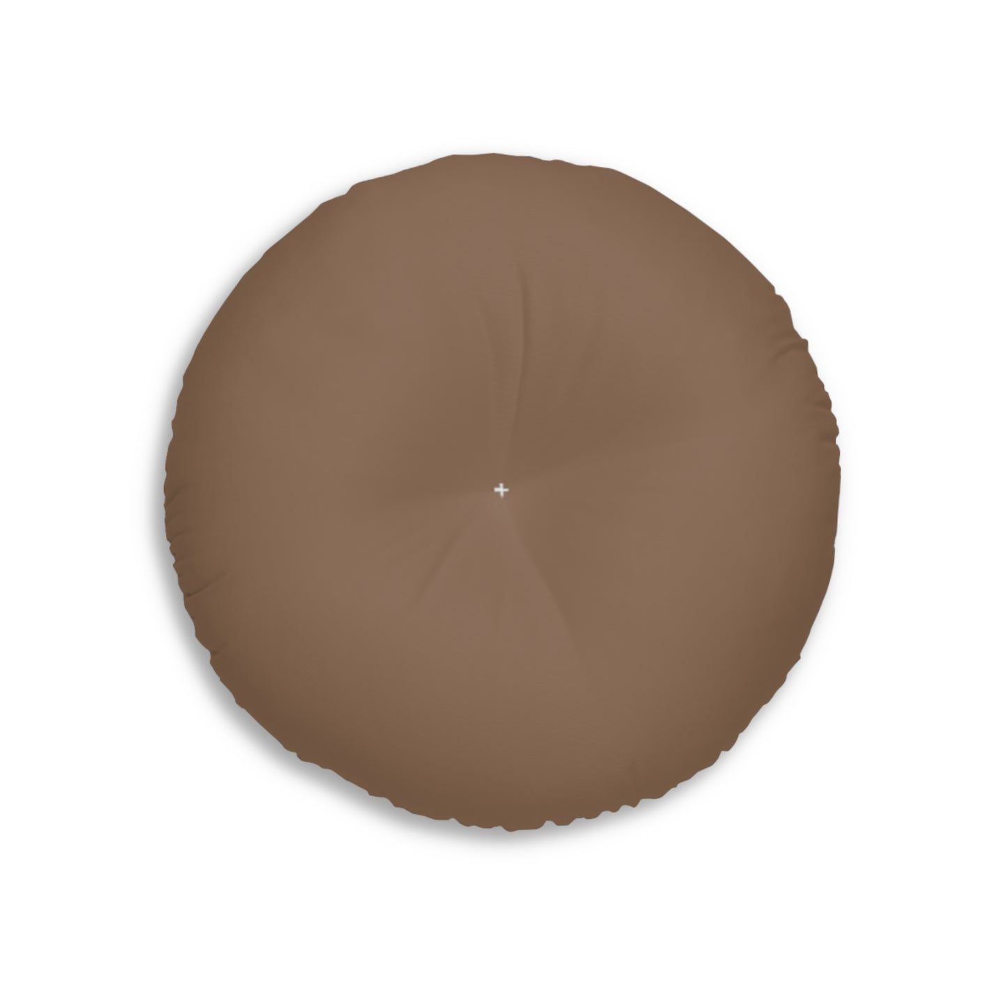 Round Tufted Floor Pillow — Cozy Woodland Reading Pattern