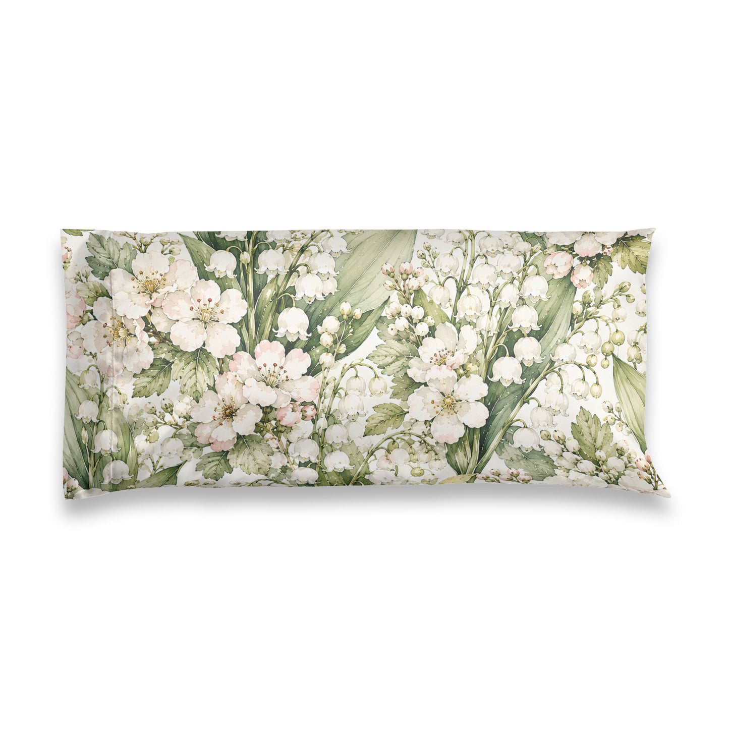 Satin Pillowcase — Vintage Lily of the Valley Floral Sleep Pillow