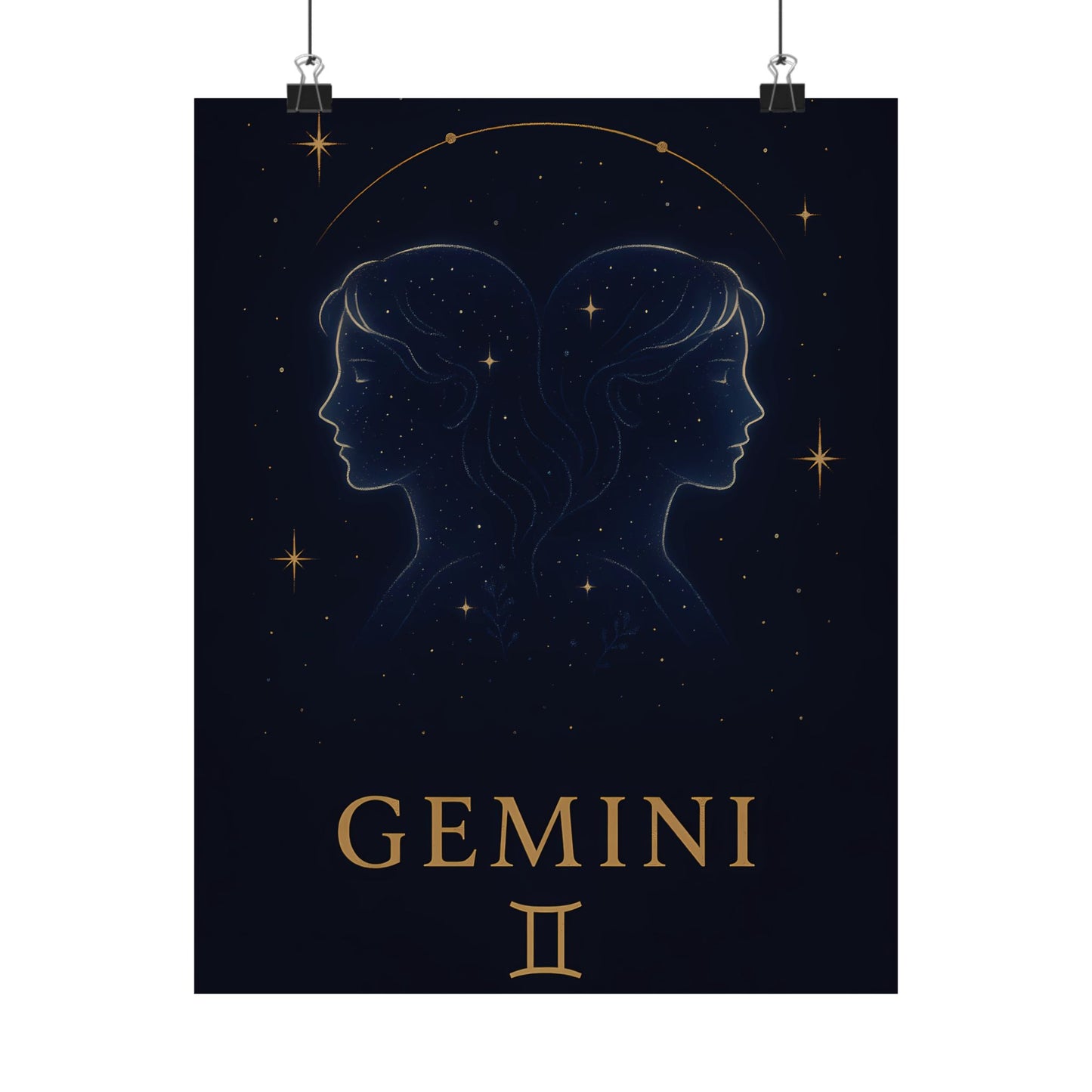 Gemini Zodiac Constellation Matte Poster – Celestial Astrology Wall Art Print (Multiple Sizes)