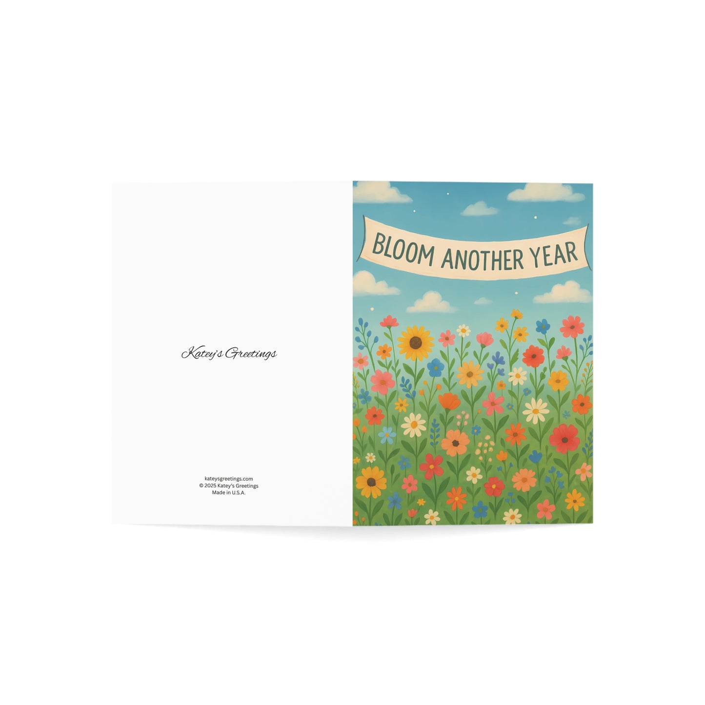 Bloom Another Year Birthday Card – Colorful Floral Greeting with Envelope