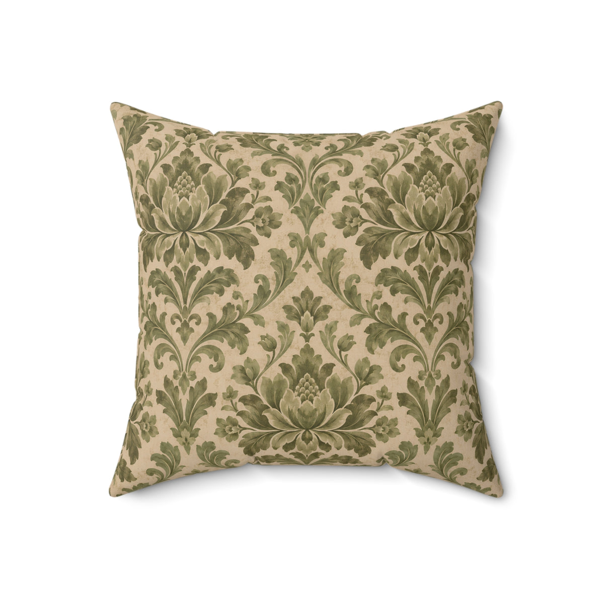 Vintage Damask Floral Throw Pillow
