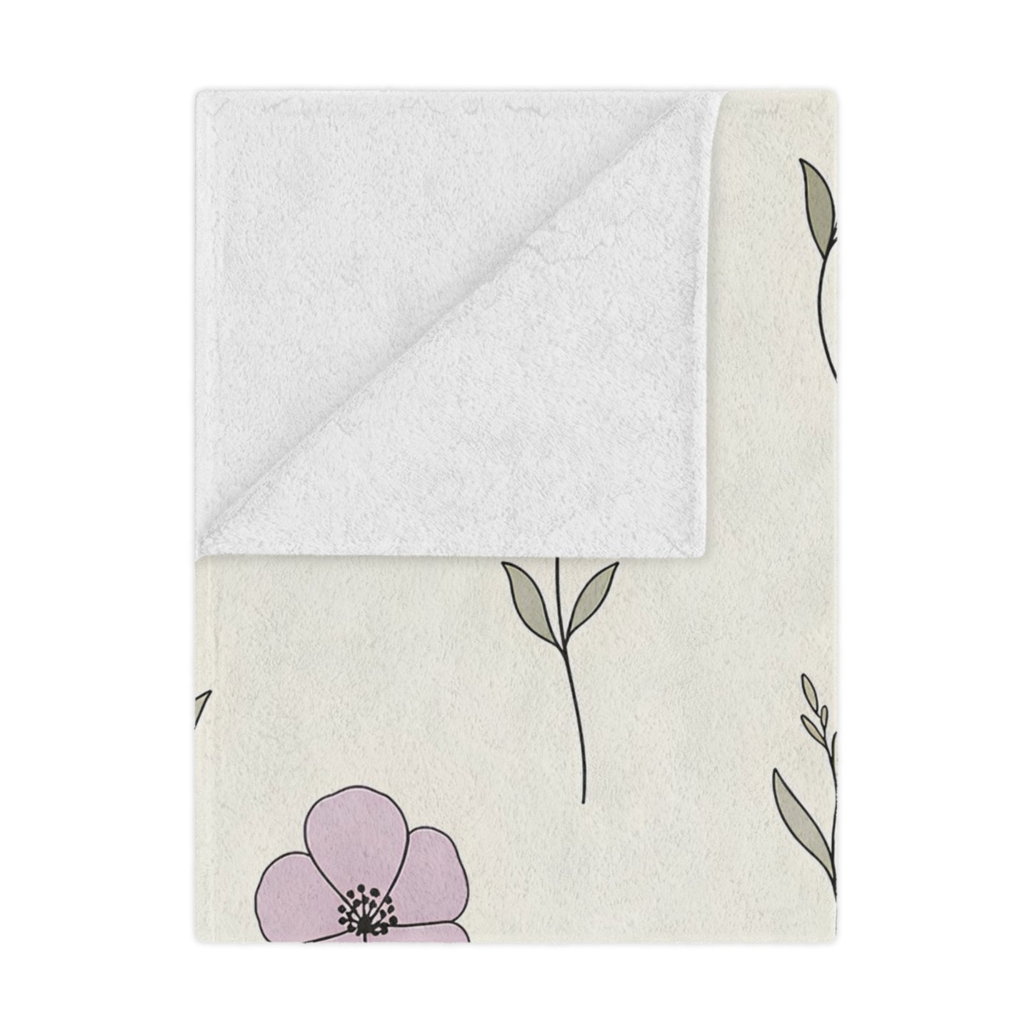 Floral Meadow Minky Blanket – Soft Pastel Wildflower Throw