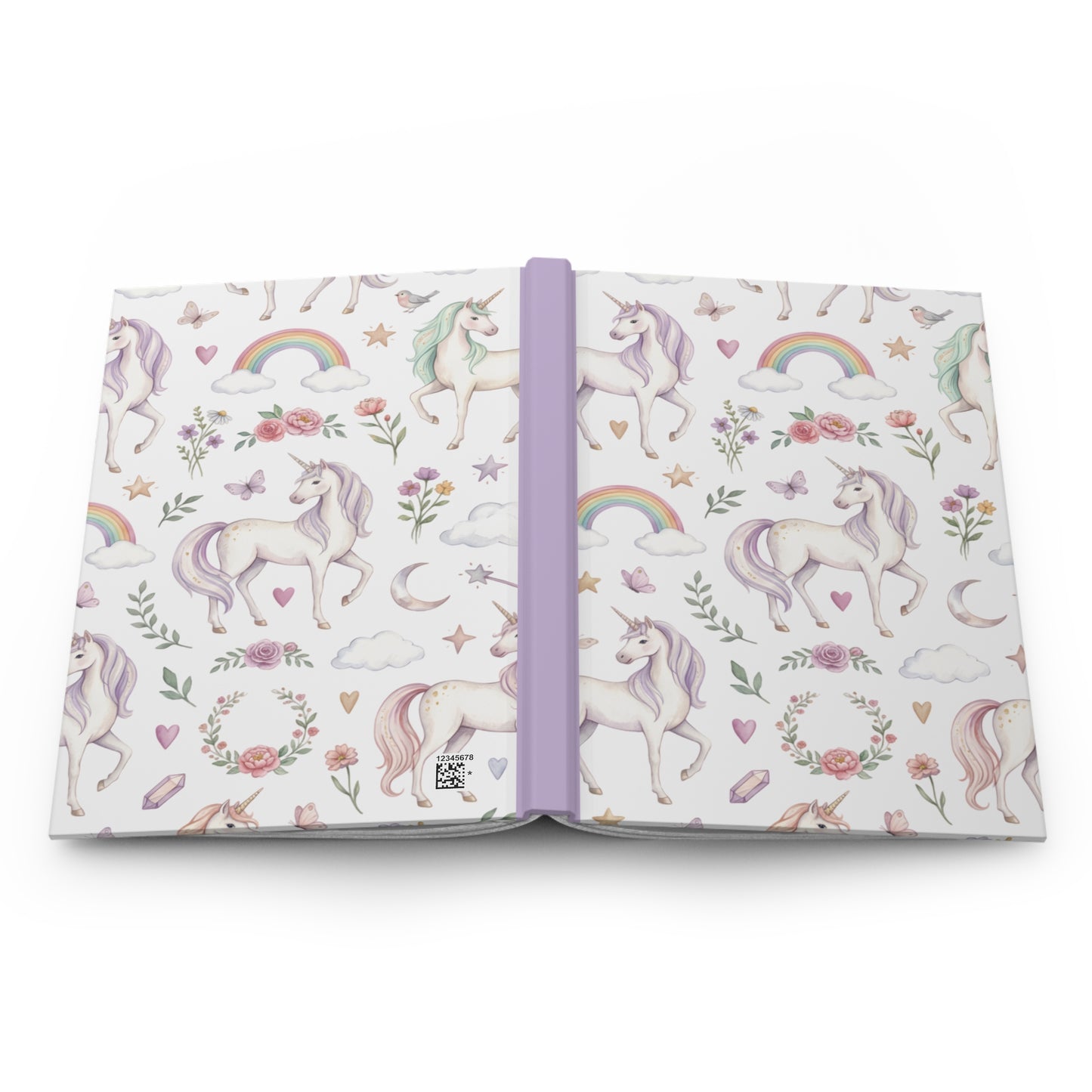 Unicorn Floral Hardcover Journal — Rainbow Magic Notebook