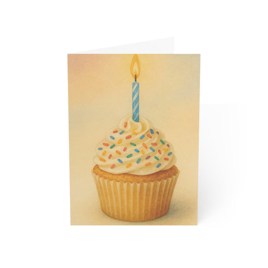 Cupcake Celebration Birthday Greeting Card – Premium 270gsm Paper, Includes Envelope