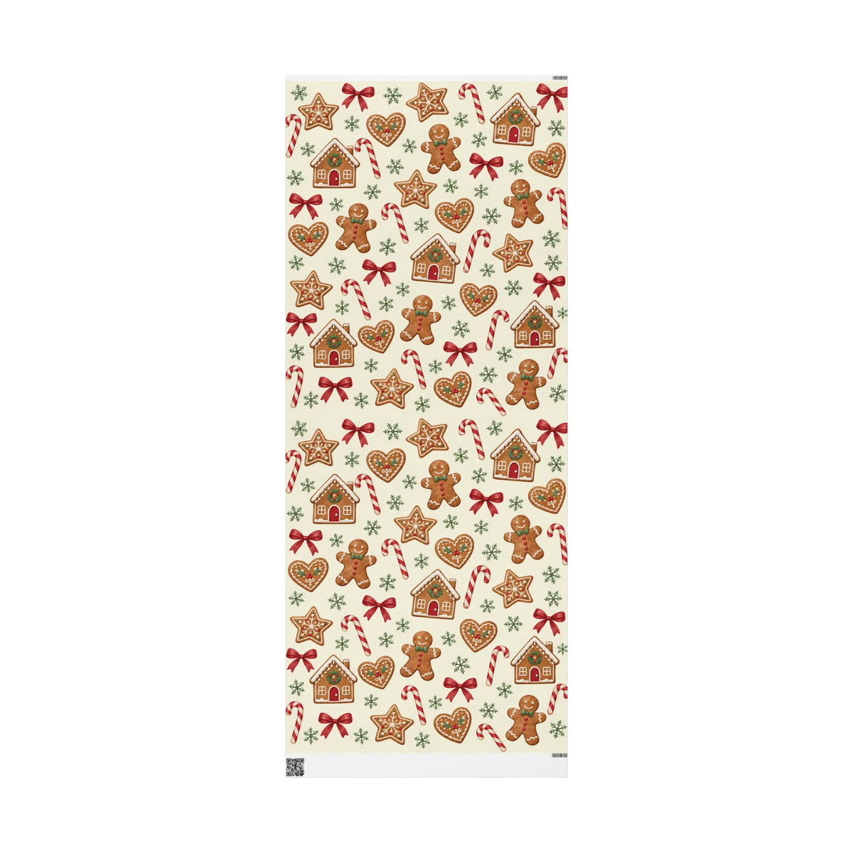 Christmas Candy Cane & Gingerbread Wrapping Paper
