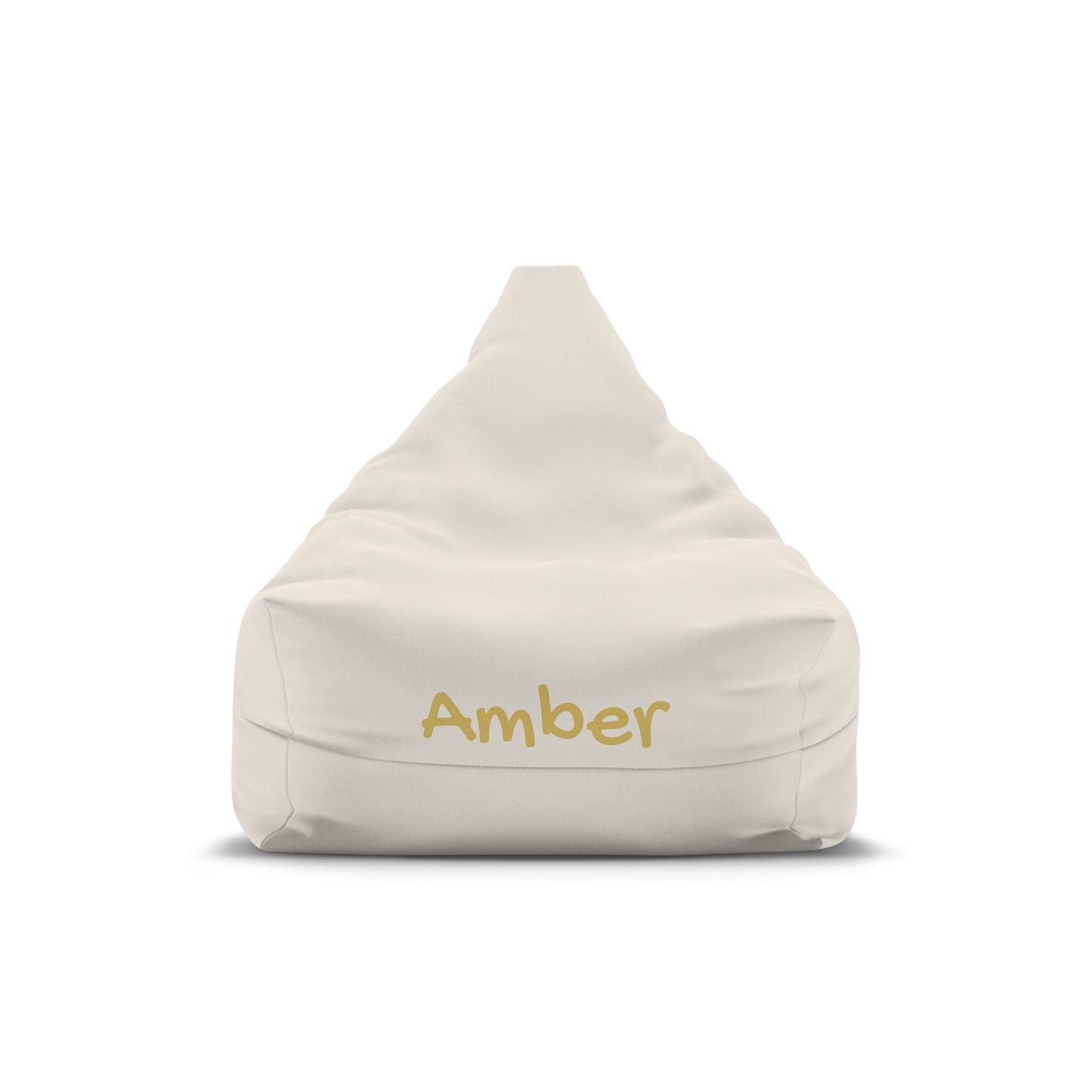Personalized Cream Bean Bag Cover – Custom Name "Amber" Accent