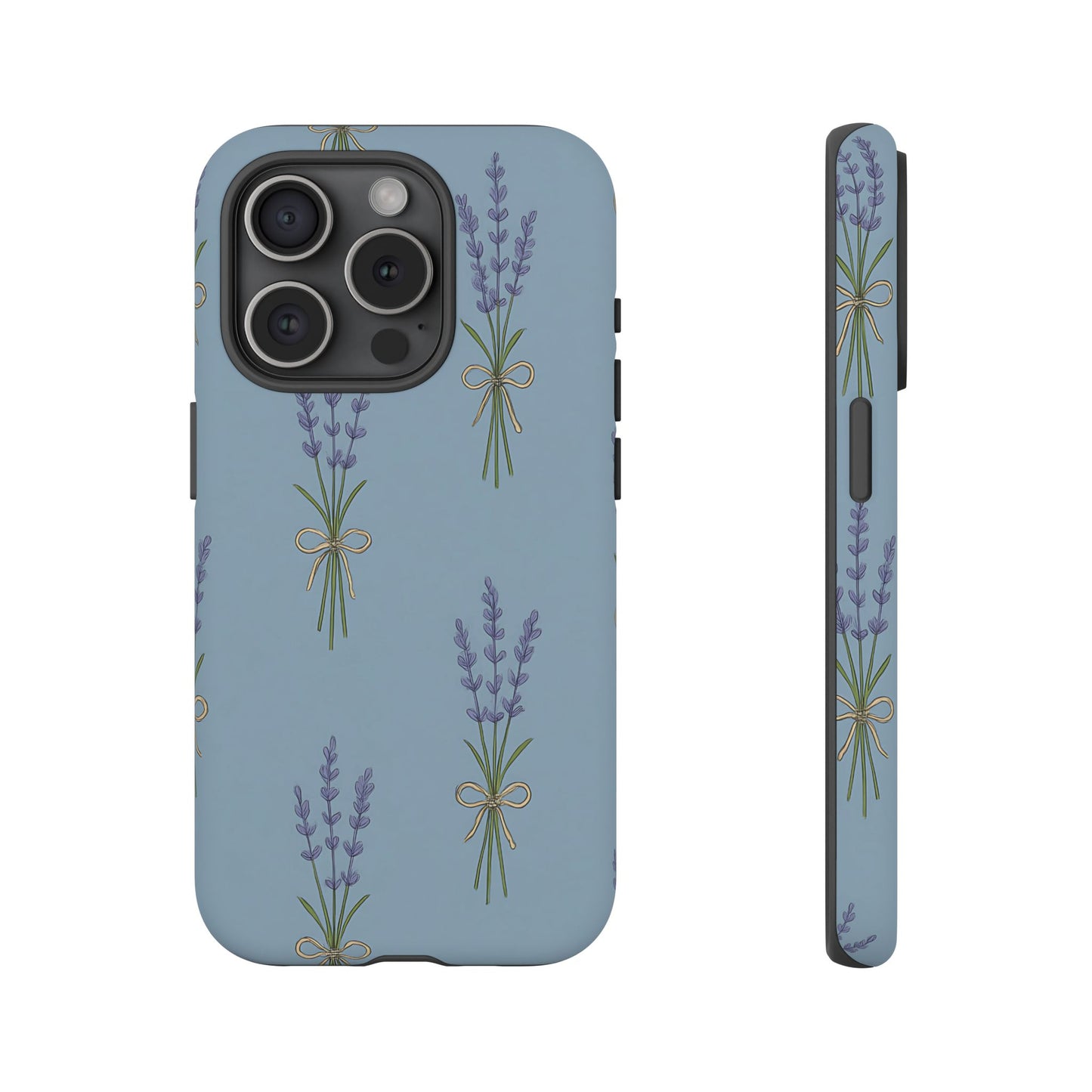 Lavender Bundle Phone Case – Blue Botanical Floral Print with 3D Wrap Design