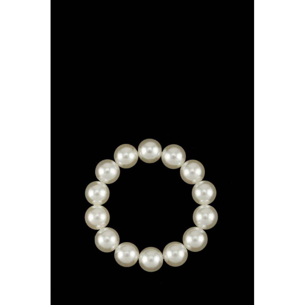 14mm Pearl Beaded Bracelet on black background