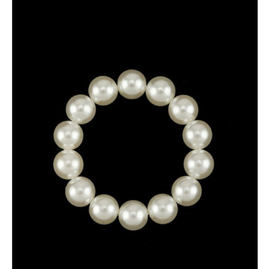 14mm Pearl Beaded Bracelet on black background