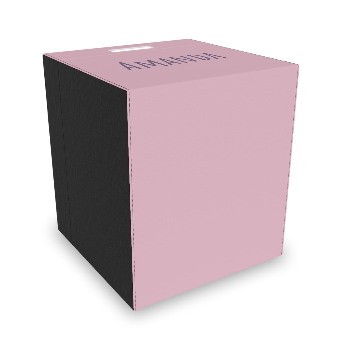 Personalized Felt Storage Box — Pink Name Bin (e.g., "Amanda")