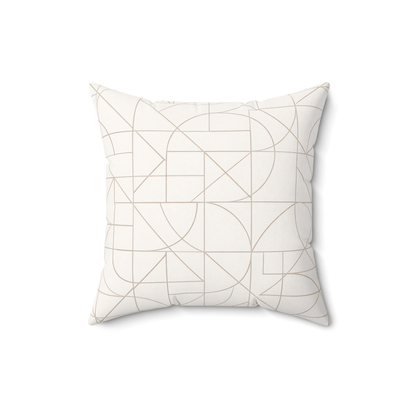 Geometric Beige Pattern Pillow — Modern Minimalist Decorative Throw Pillow