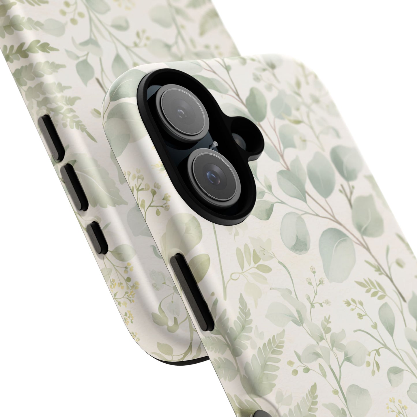 Floral Fern Tough Phone Case — Soft Green Botanical iPhone Cover