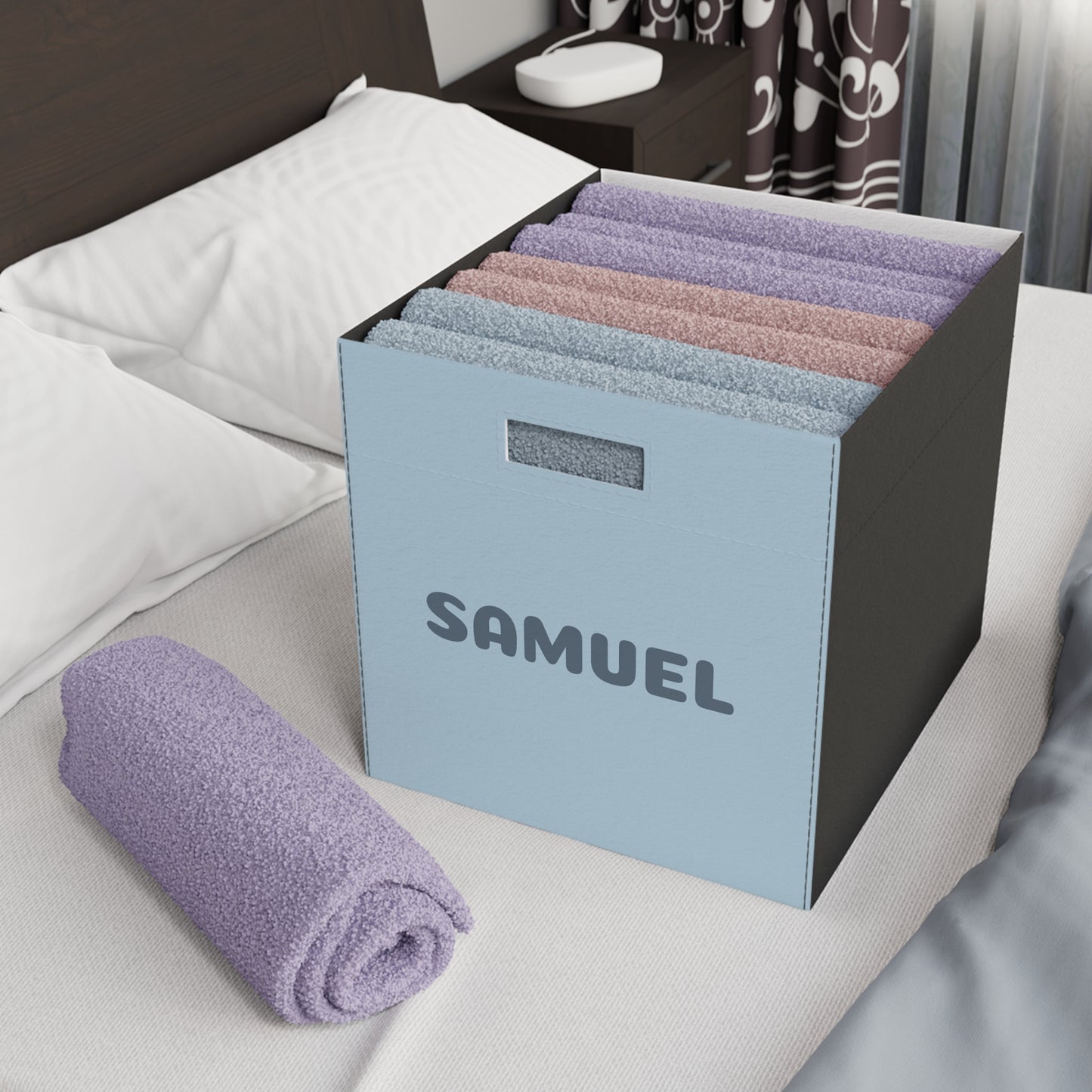 Personalized Felt Storage Box — Custom Name Kids Toy Bin