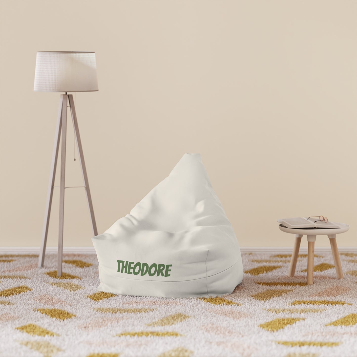 Personalized Bean Bag Cover – Custom Name "THEODORE" Cozy Kids Lounge Chair Cover